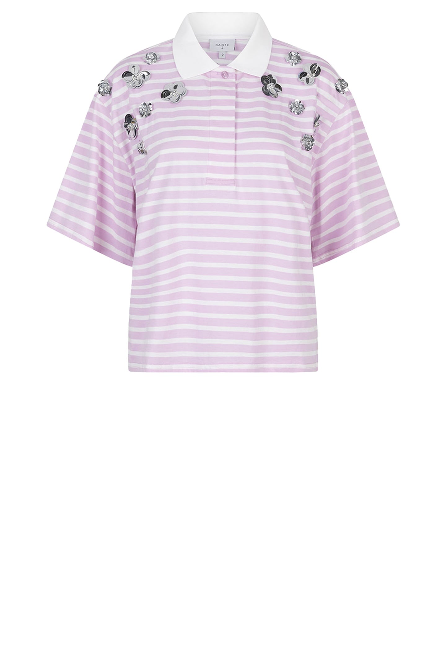 TITAN EMBELLISHED POLO SHIRT PINK SORBET 5