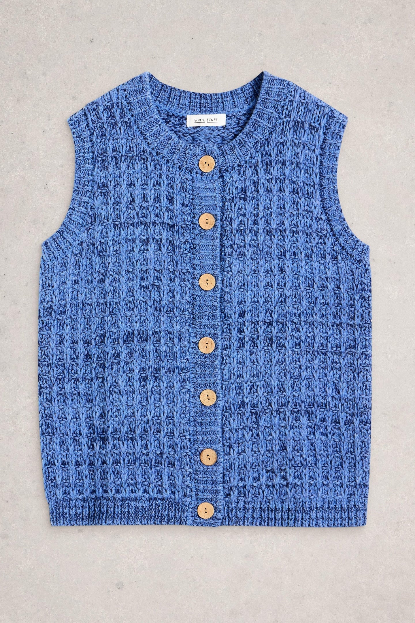 MAXINE BUTTON TANK MID BLUE 3