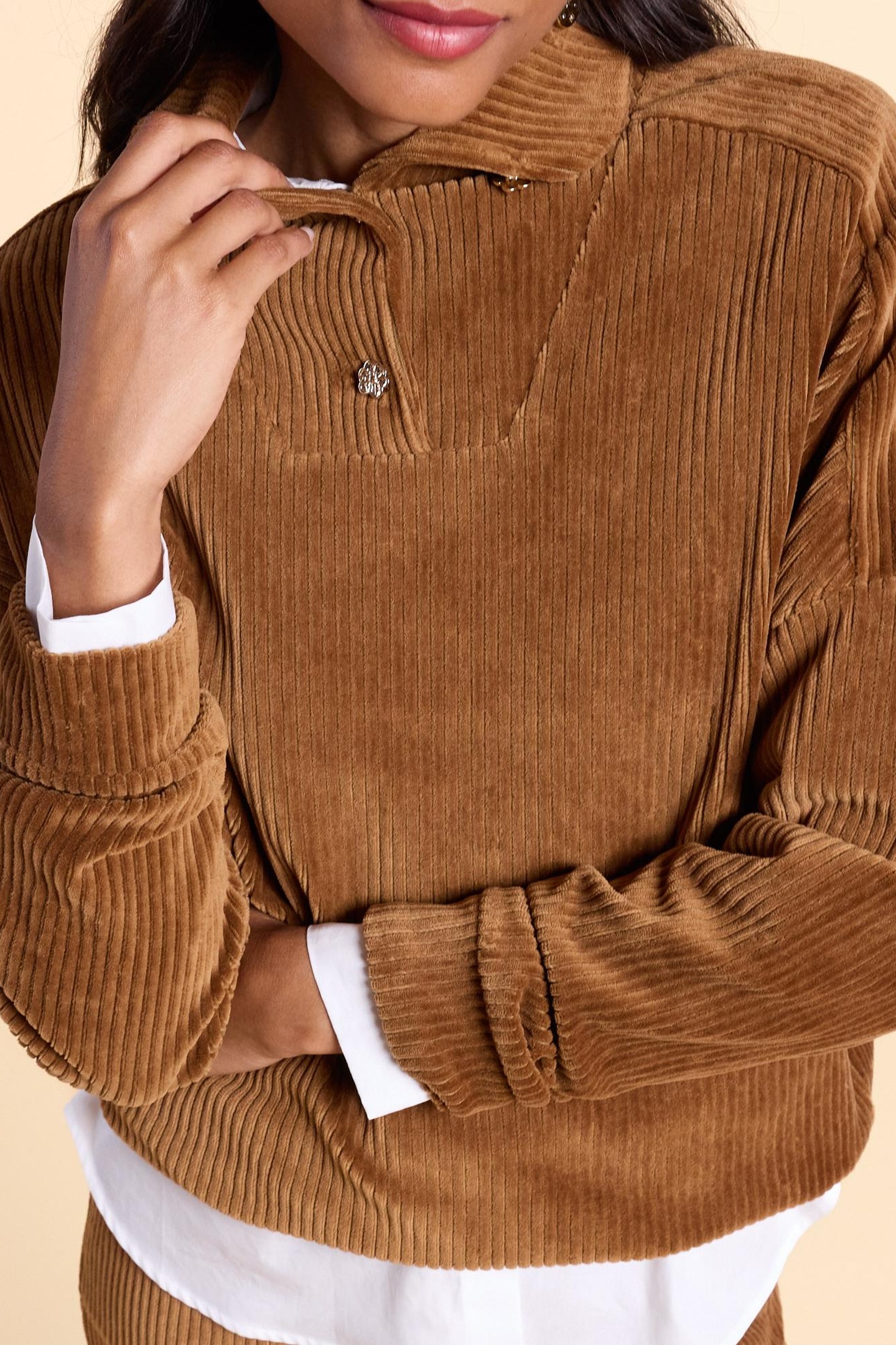 CAMEL CORDUROY SWEATER CAMEL 5