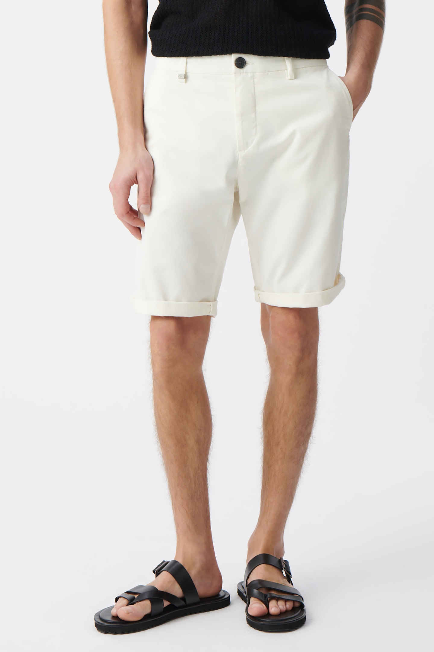 CHALK TAPERED CHINO BERMUDAS 2