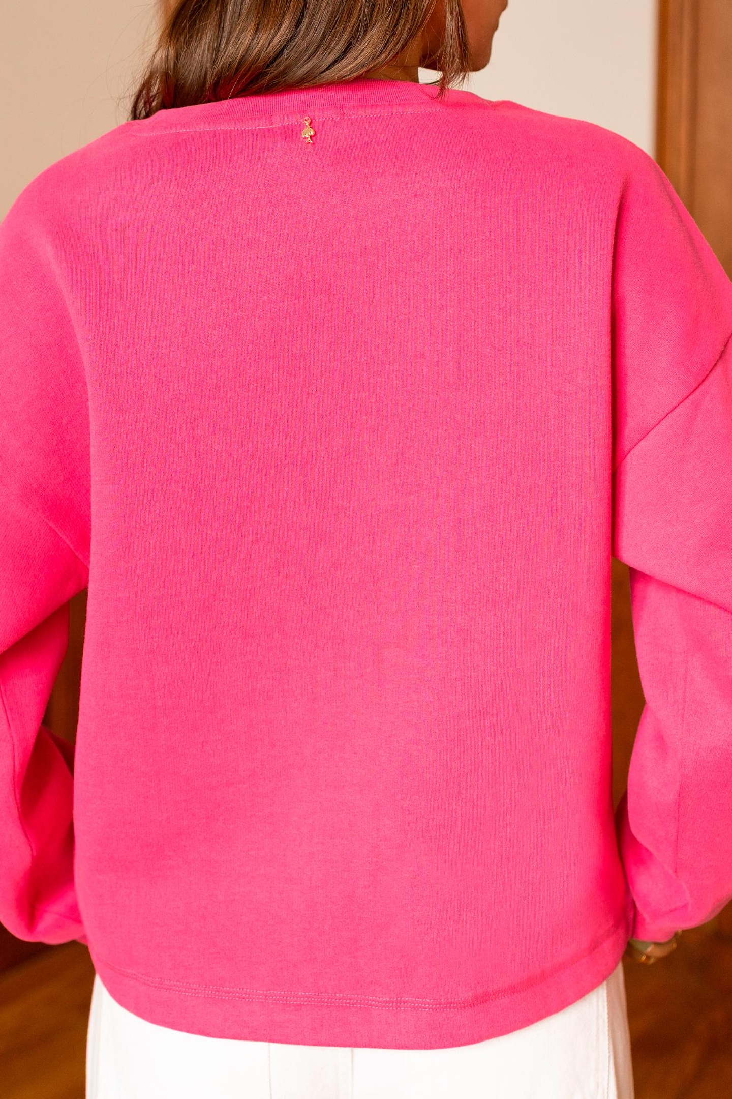 MERAKI - PINK METALLIC RED MESSAGE SWEATSHIRT 1