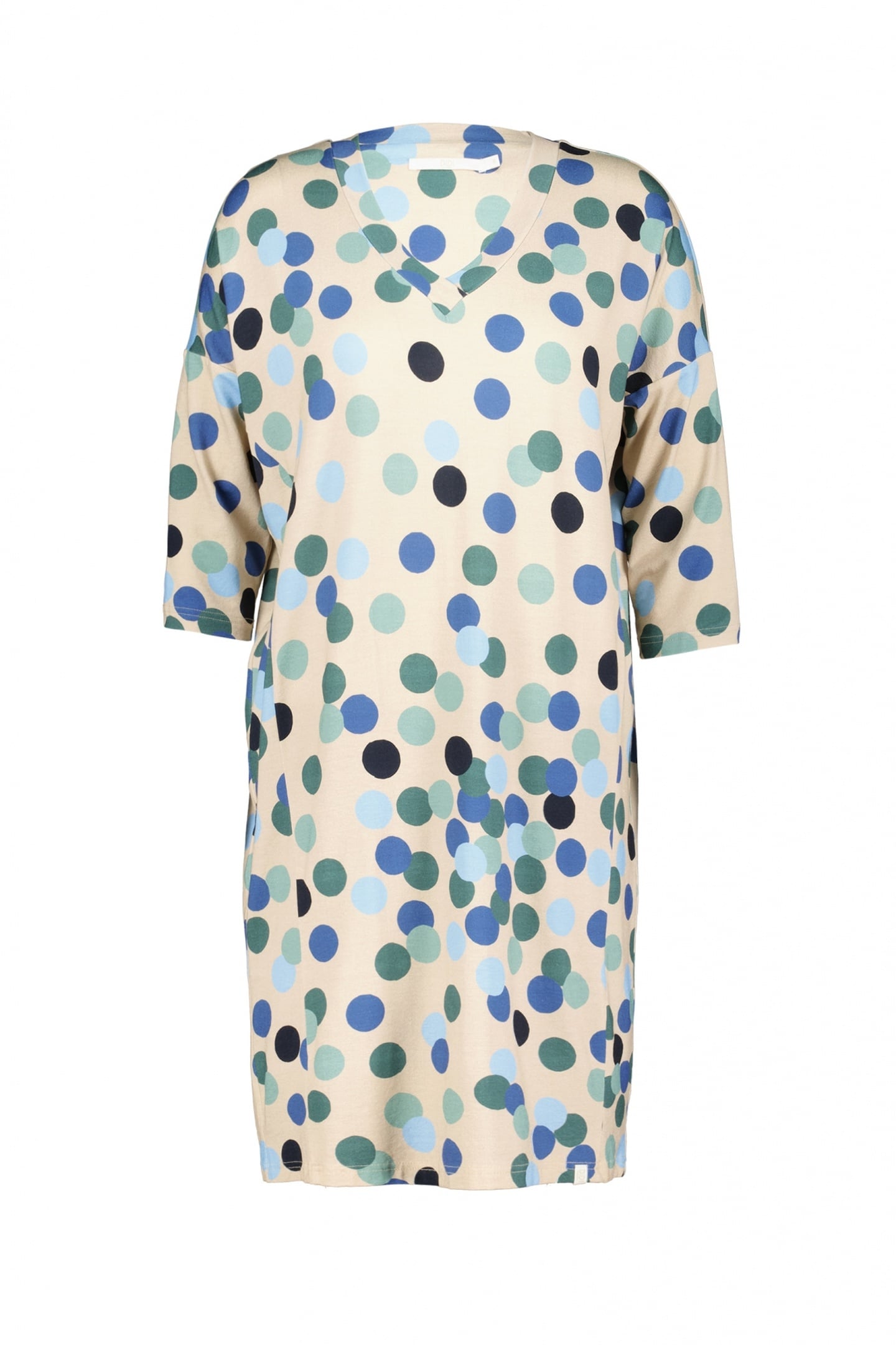 LOOSE DRESS FANCY FEATHER GREY FUJI PRINT 4