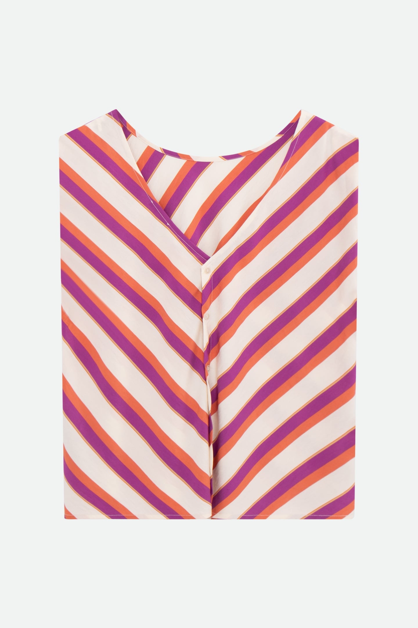 CANDI - ECRU TOP WITH REVERSIBLE COLOR STRIPES FRONT/BACK 4