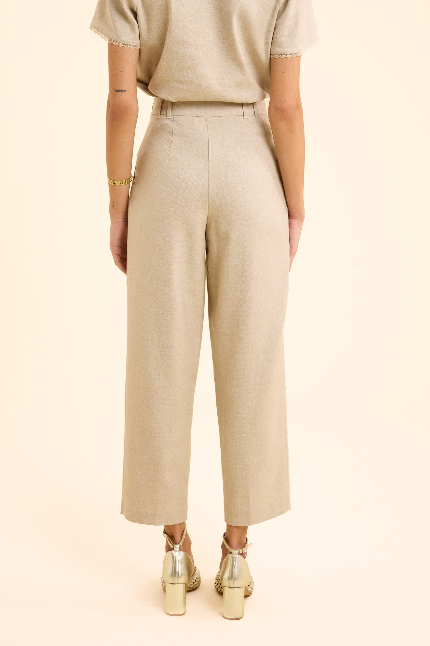 GOLD BEIGE SUIT TROUSERS ECRU 4