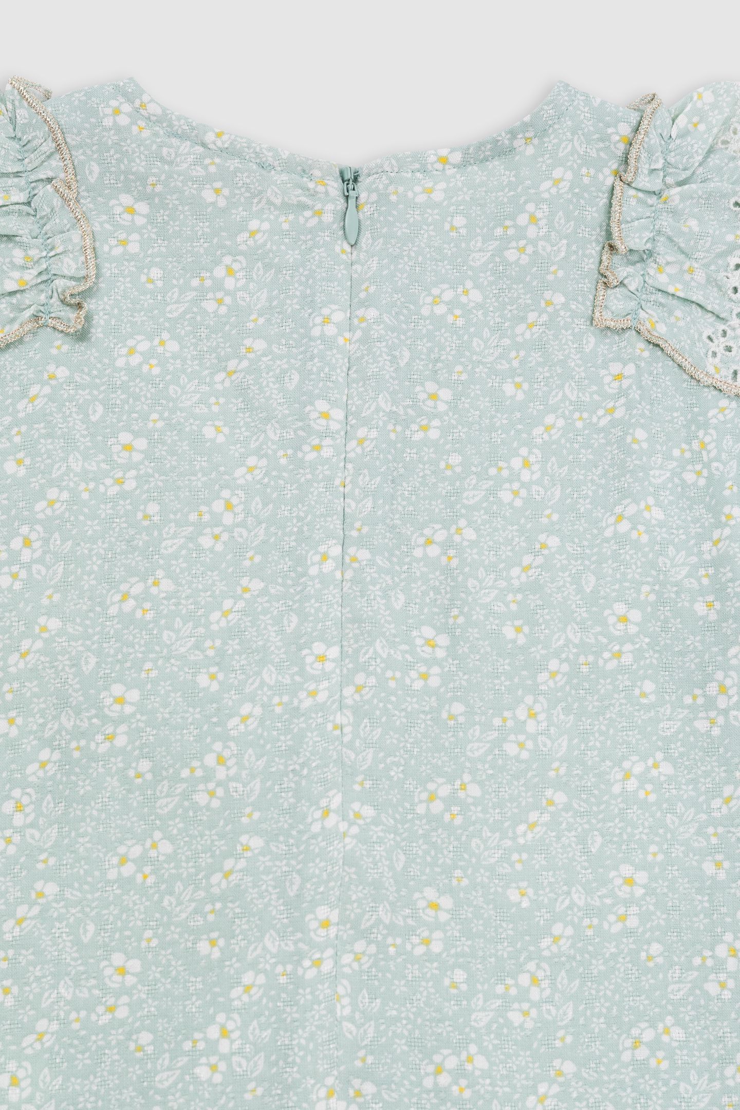 WATER GREEN FLORAL PRINT BLOUSE 5