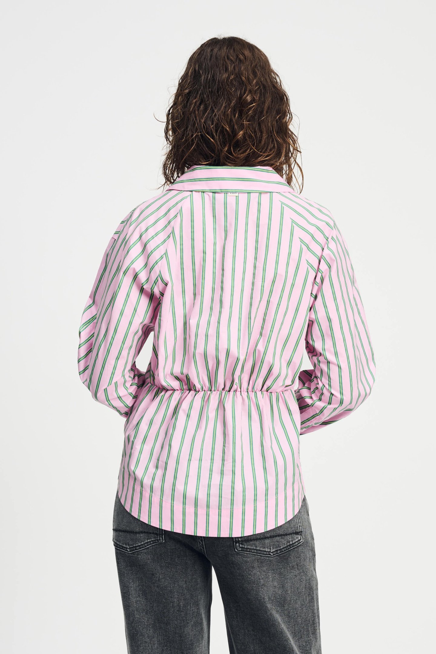 BLOUSE - STRIPED POPLIN ROSE PINK 3