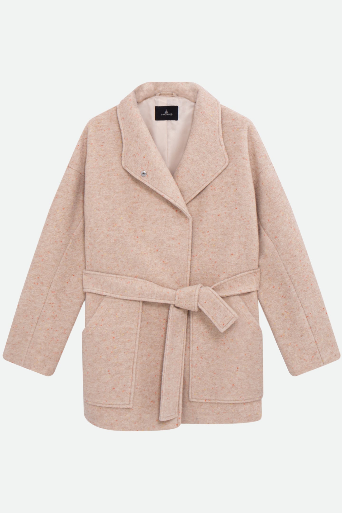 DIAZ - SHORT IVORY COAT WITH FANCY MOTTLED WOOL, BATHROBE ST 5