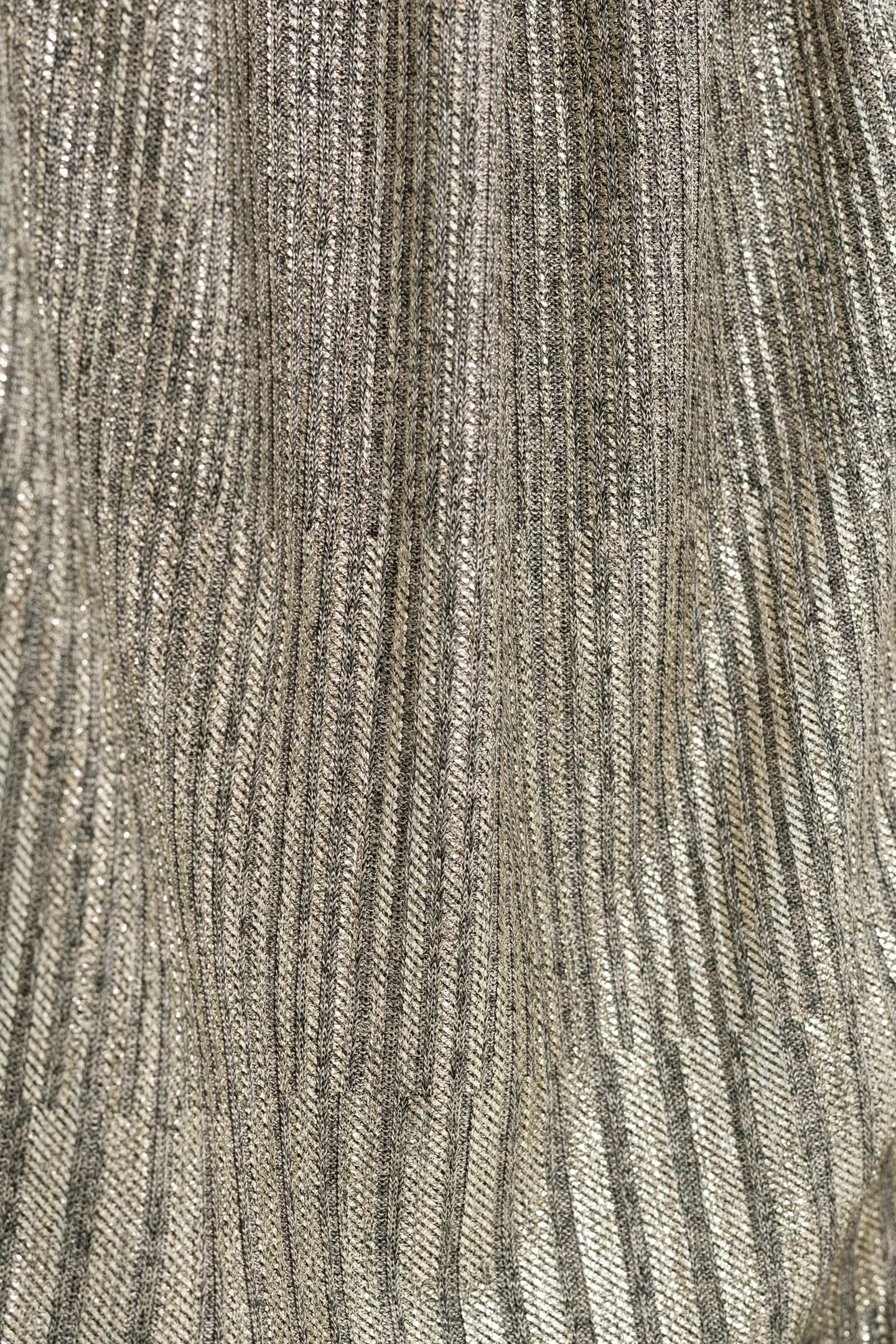 GOLD RIBBED METALLIC KNIT DRESS 7