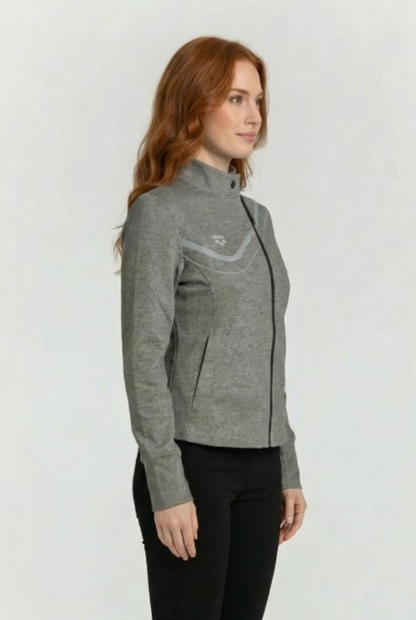 W ASYMMETRIC F/Z JACKET DARK GREY MELANGE 3