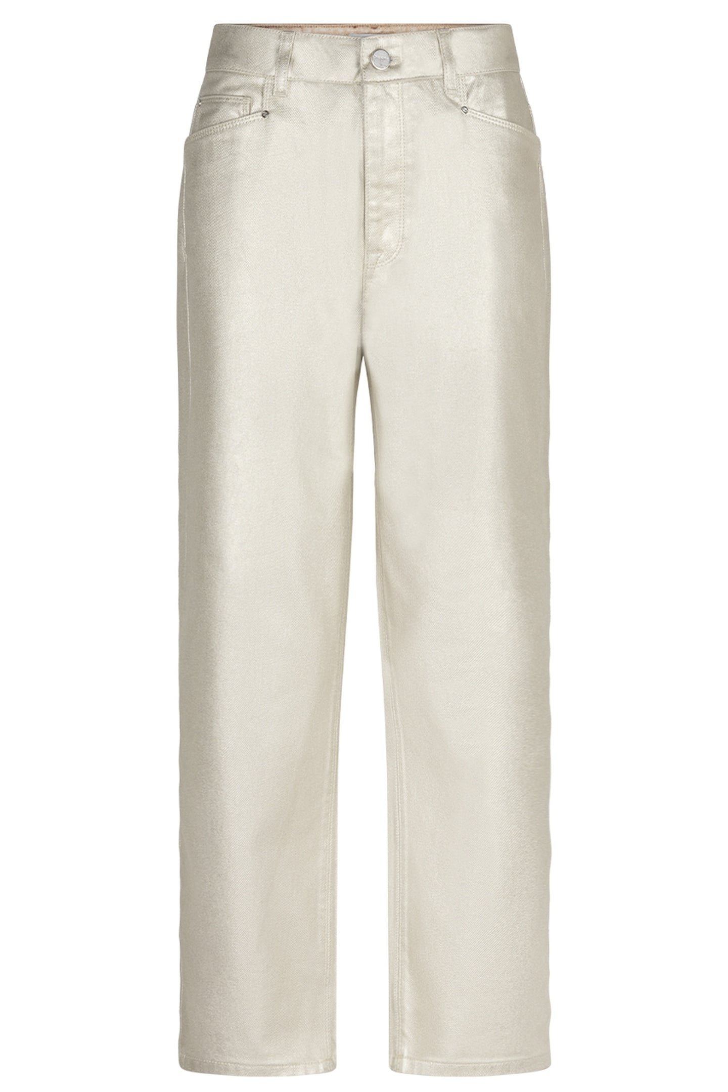 AXELLE METALLIC STRAIGHT CROPPED JEANS CHAMPAGNE METALLIC 4