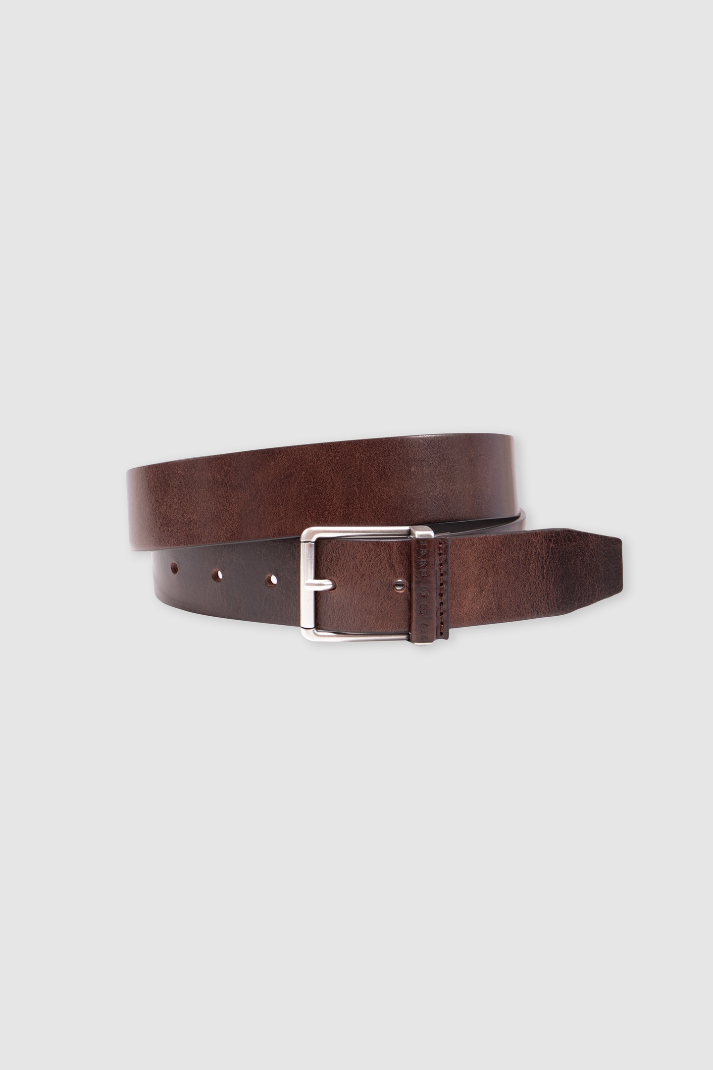 BROWN LACQUERED BELT IN CERTIFIED HOMME LEATHER 2
