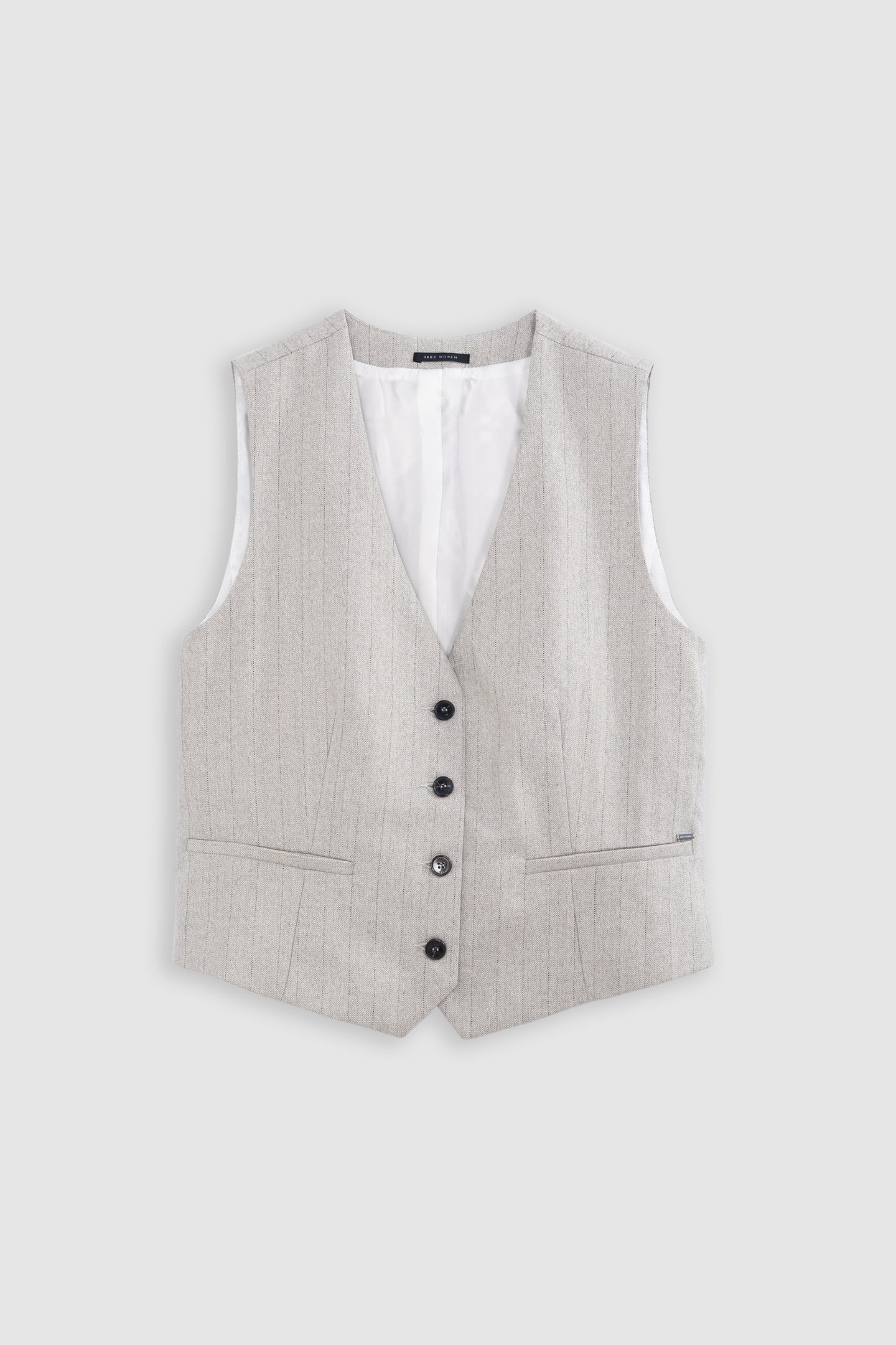 GREY LUREX STRIPED SUIT VEST 3