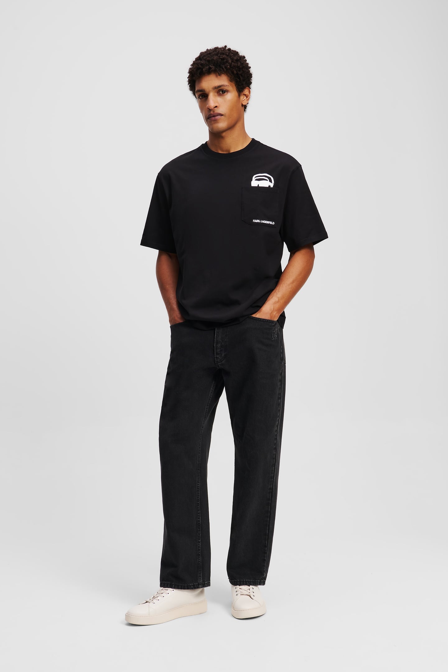 BLACK IKON OUTLINE POCKET T-SHIRT 3