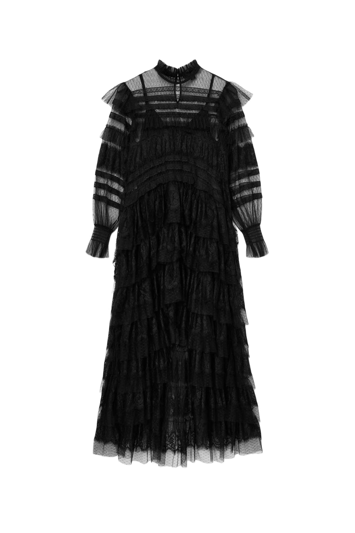 CAVARLY LS MAXI DRES LACE BLACK 5