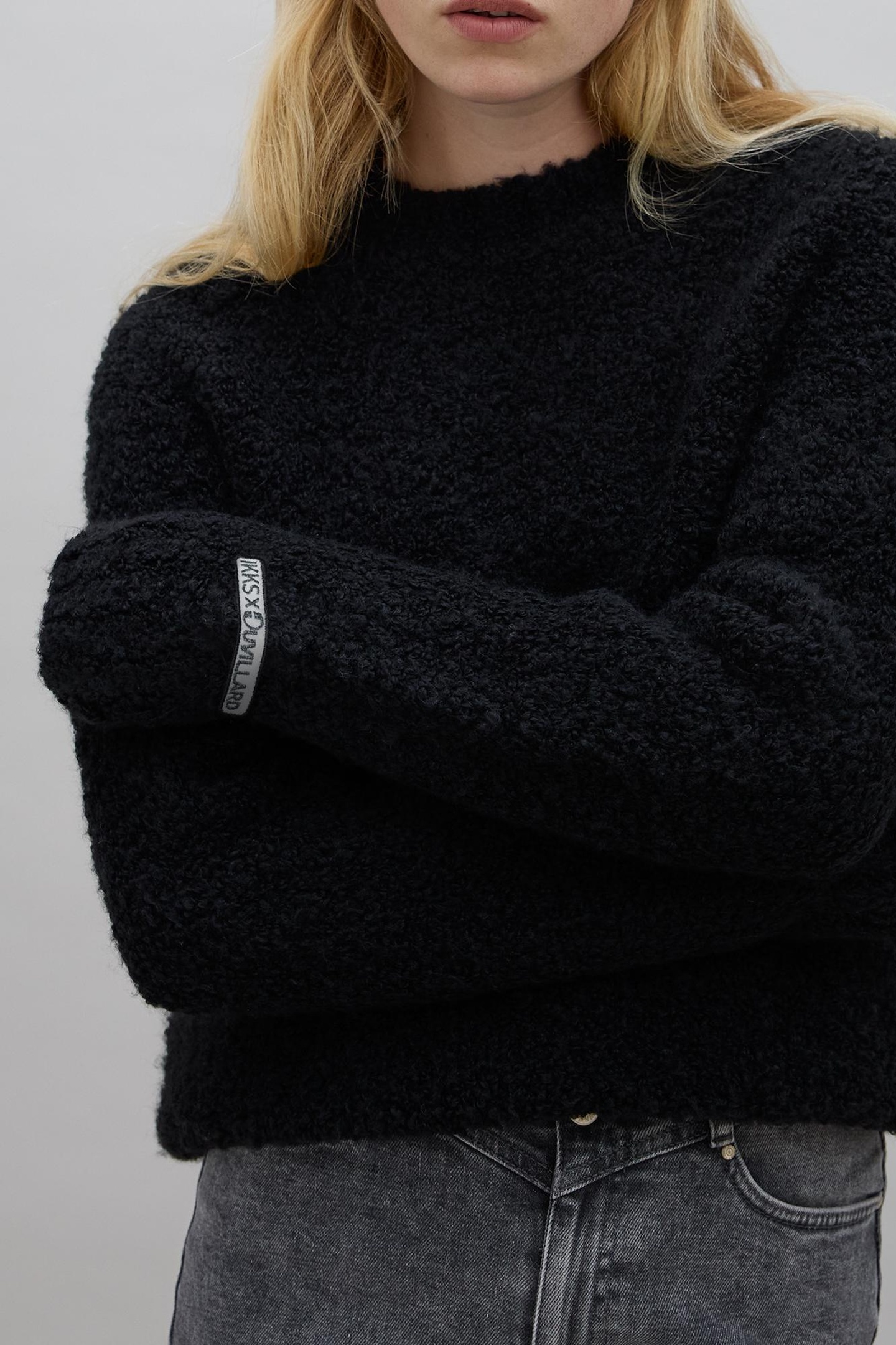 IKKS X DUVILLARD BLACK PATTERNED KNIT SWEATER 6