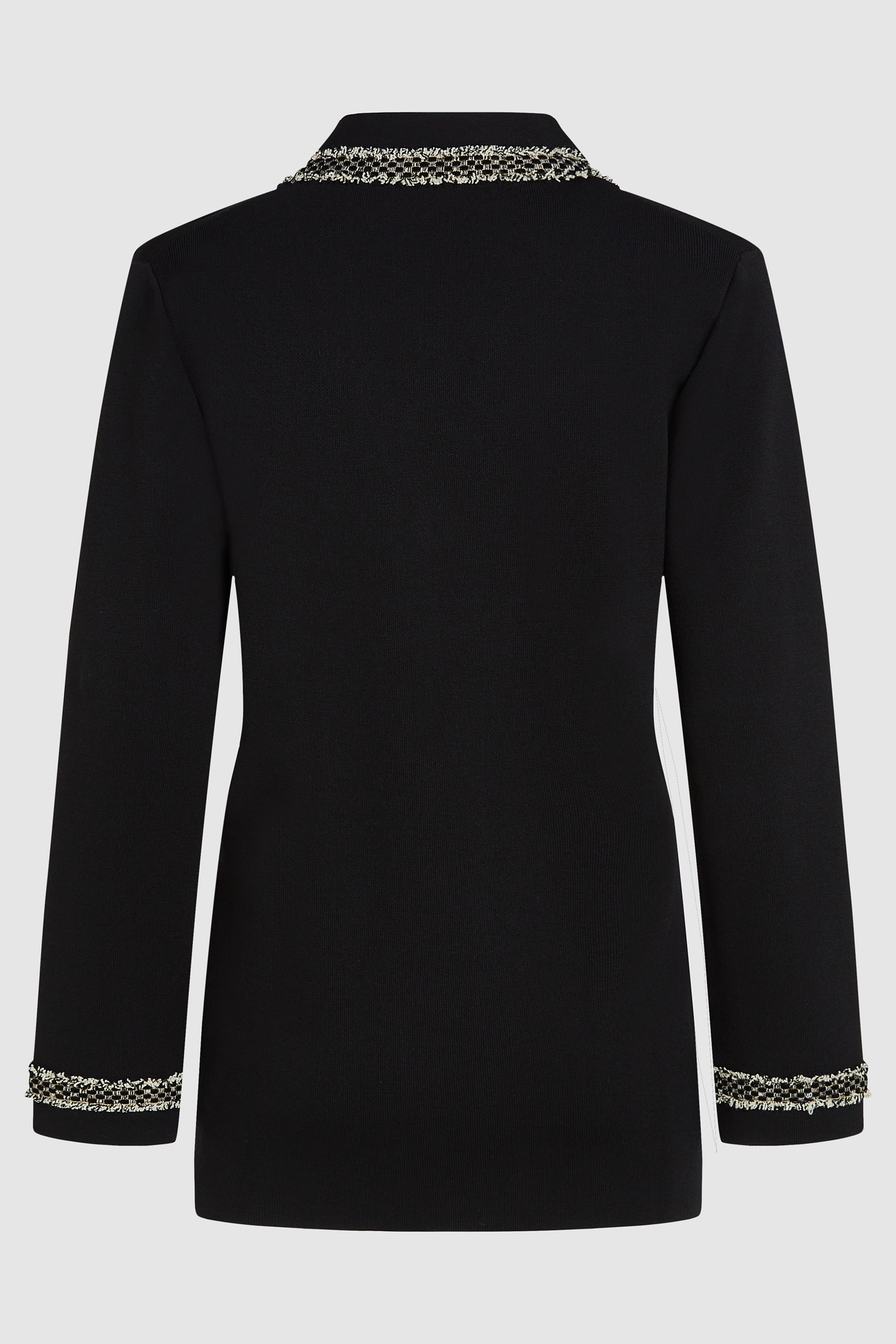 BLACK BOUCLE DETAIL CARDIGAN 5