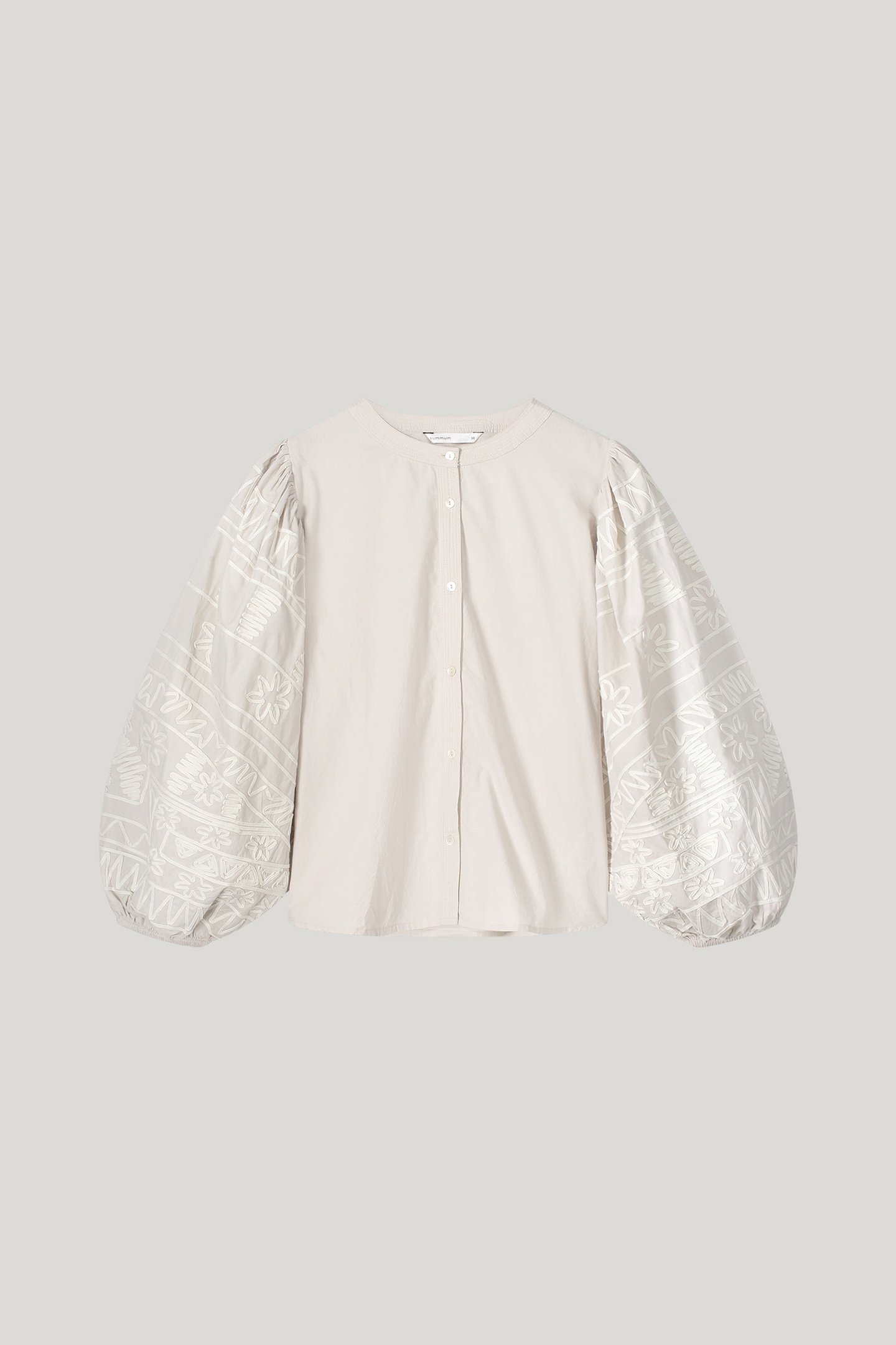 LONGSLEEVE BLOUSE TAPE EMBROIDERY PEBBLE BEIGE 4