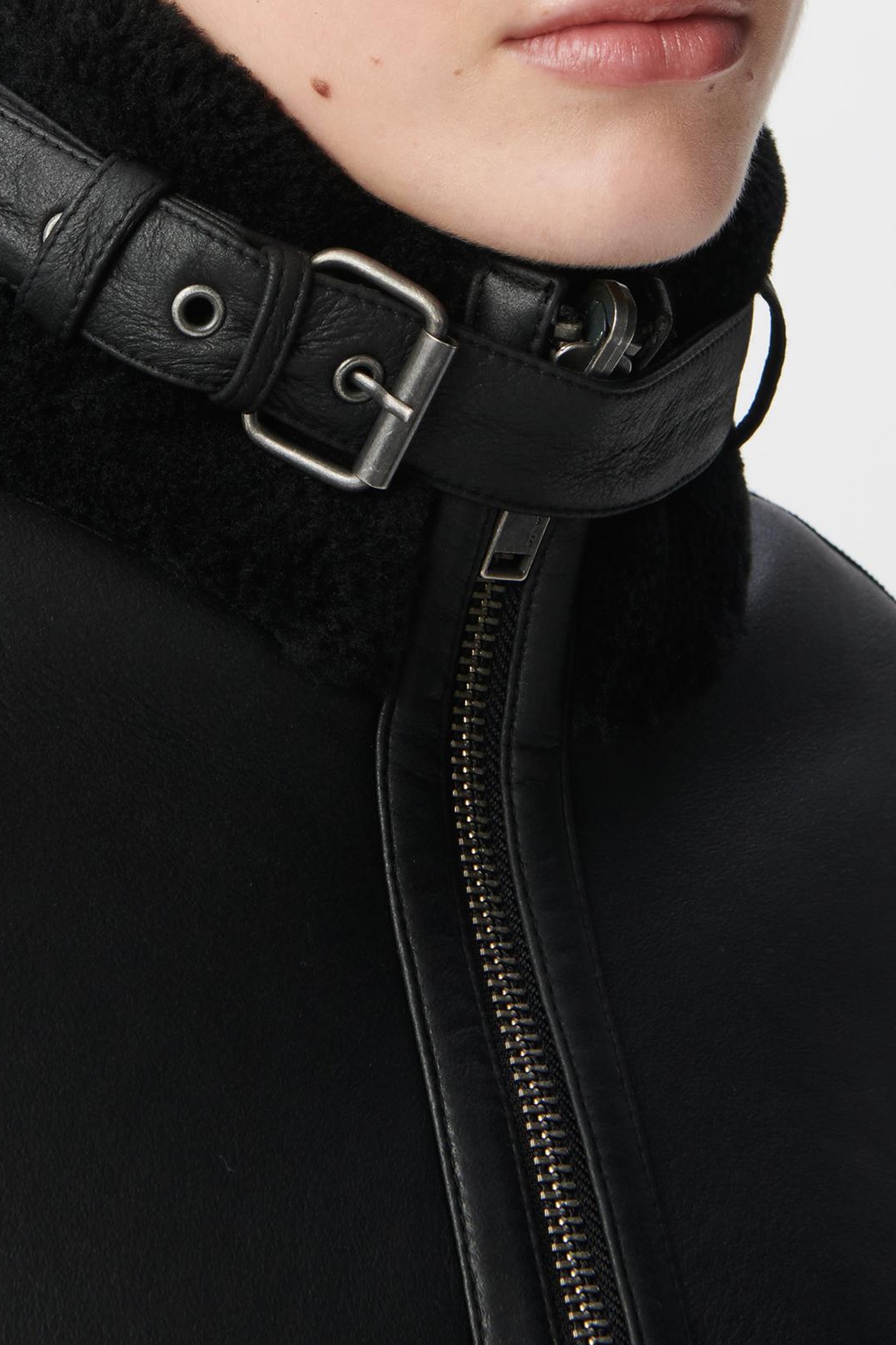 MID-LENGTH, BLACK, SHEEPSKIN COAT 6