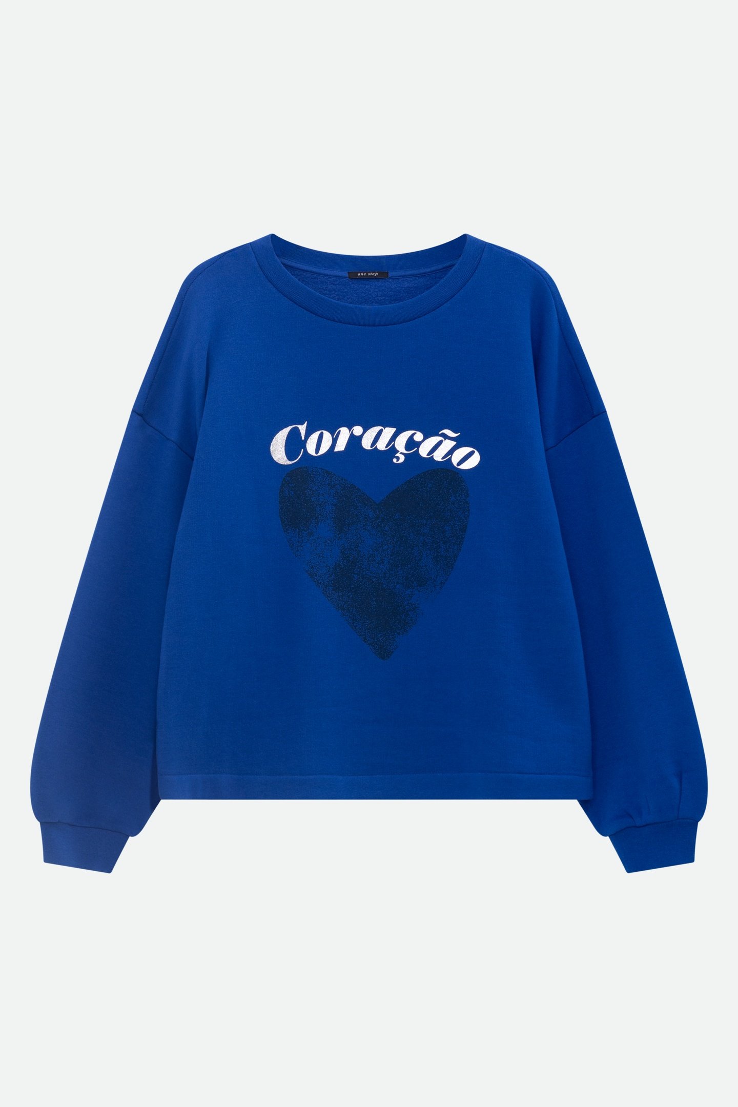 MIDI - METALLIC MESSAGE BLUE SWEATSHIRT WITH HEART 4