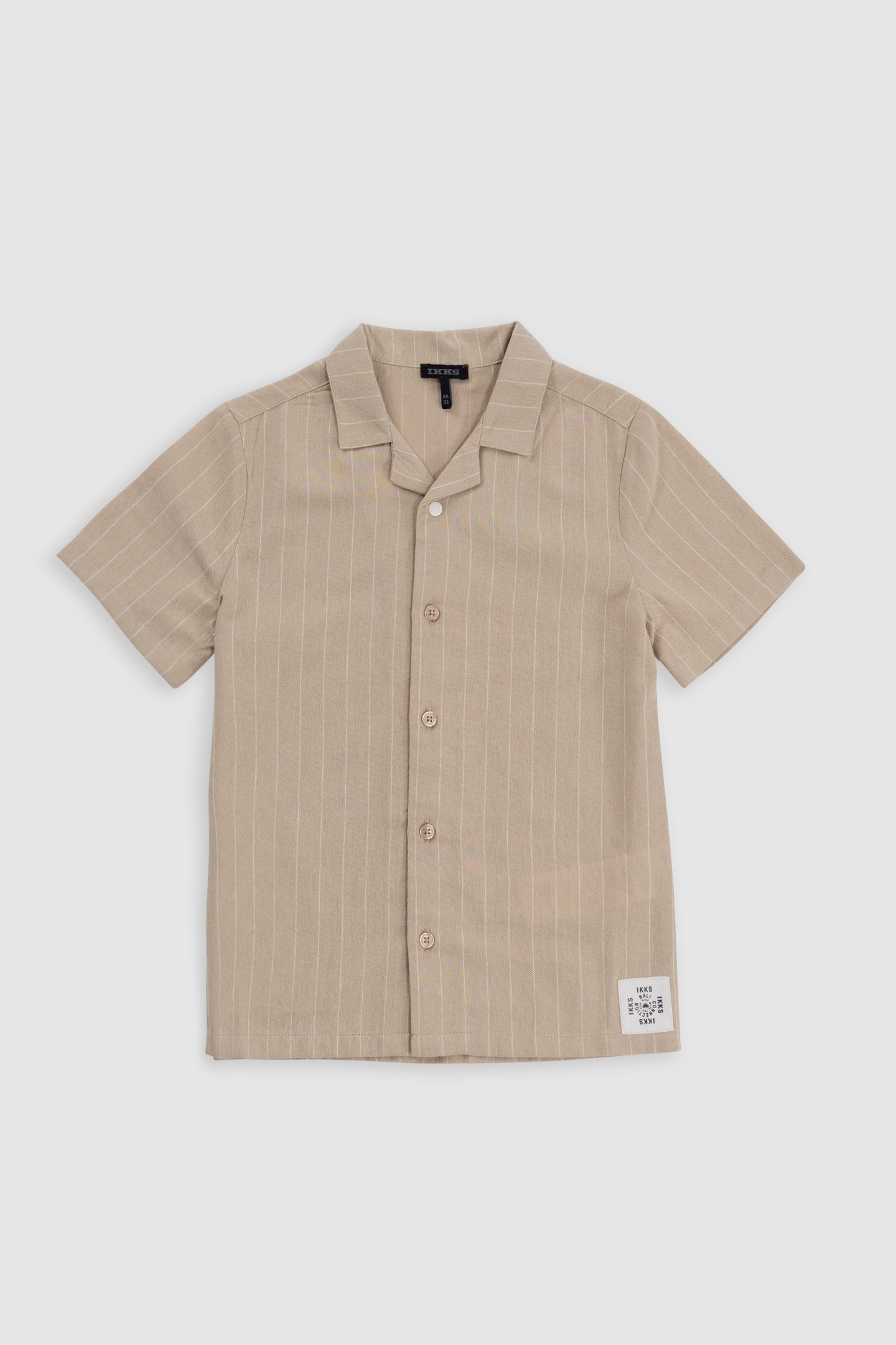 BEIGE ORGANIC COTTON STRIPED SHIRT 1