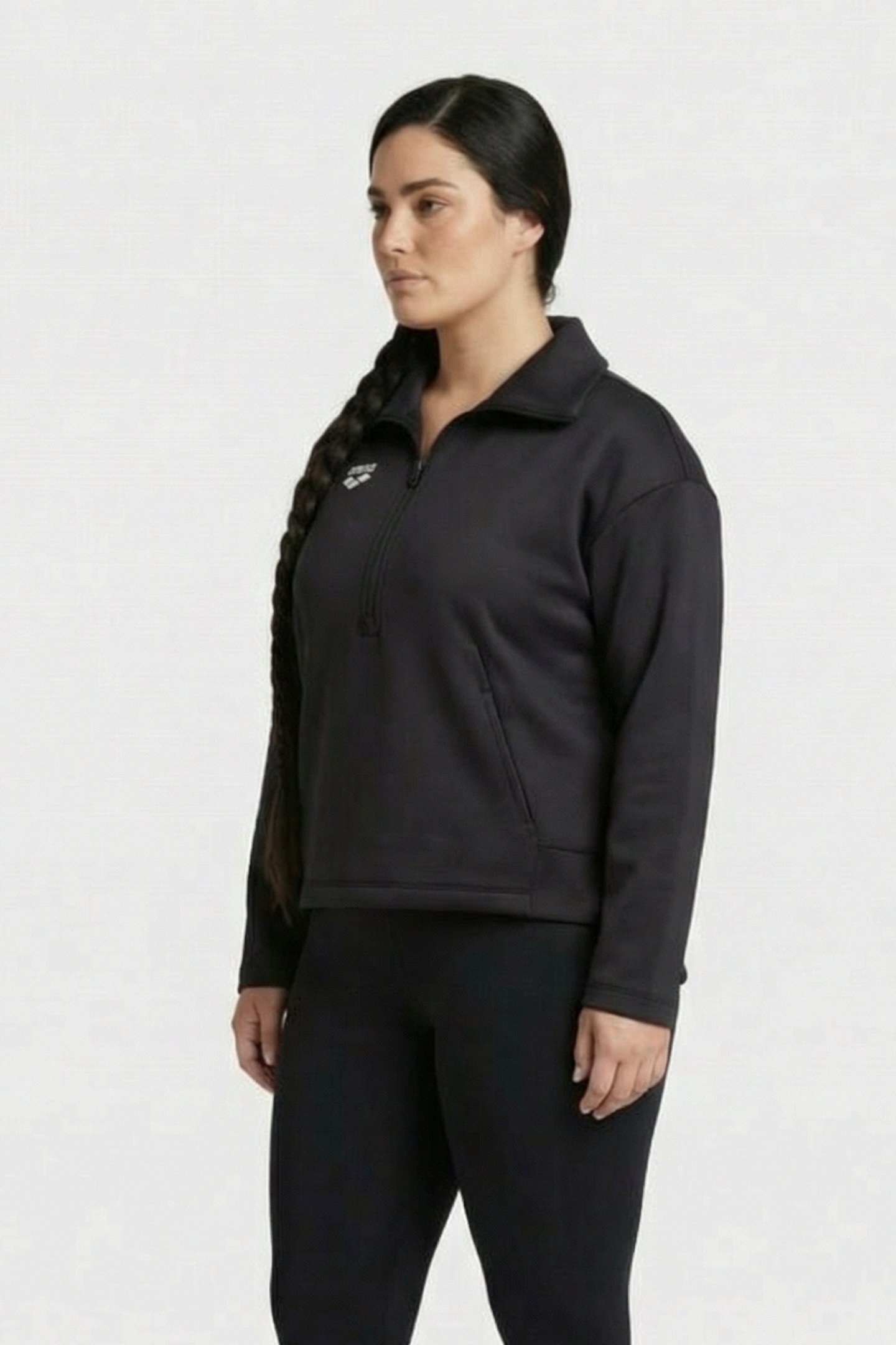 W L/S SPACER HALZ ZIP BLACK 3