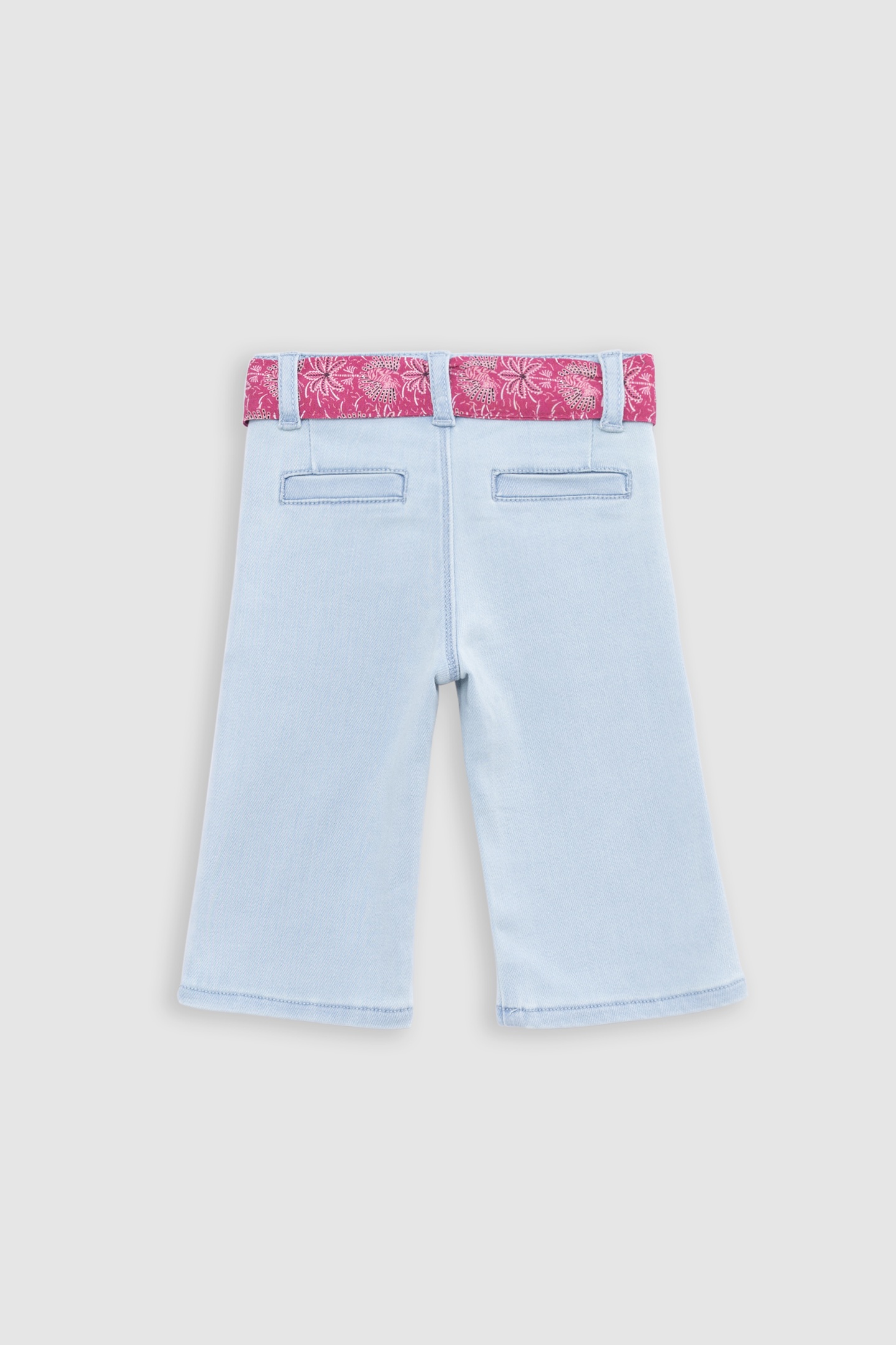 PINK JEANS WITH PALM-TREE PRINT SCARF BELT 2