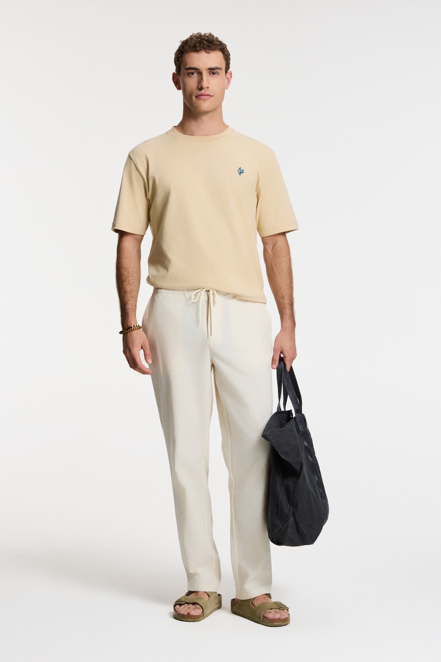 LUKE LINEN TROUSERS SOLID BEIGE 2