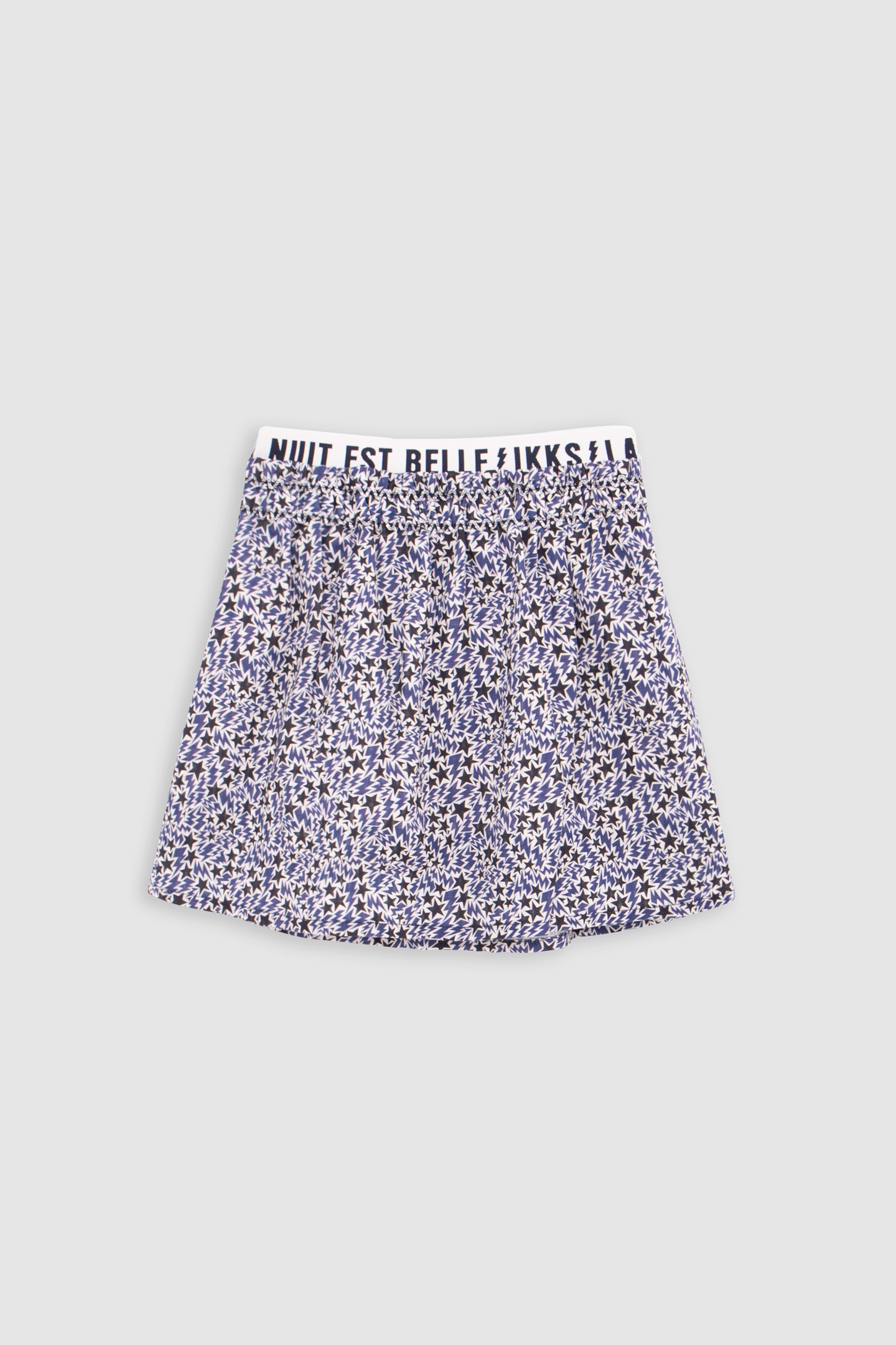 GIRL’S ECRU ORGANIC COTTON LIGHTNING-STARS PRINT SKIRT 2