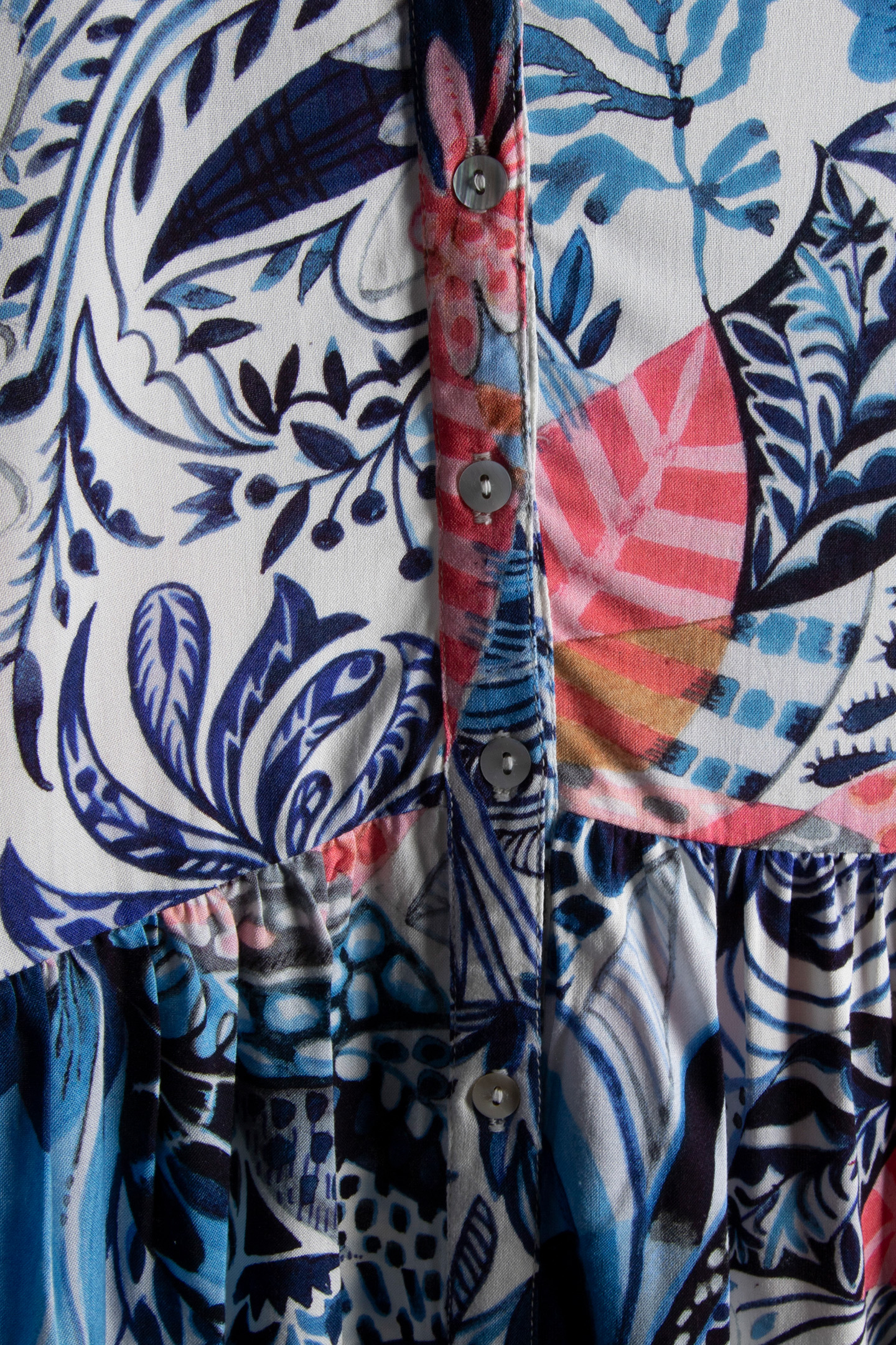 DRESS MELODY IN OFFWHITE WITH AZUR FUSION PRINT 4