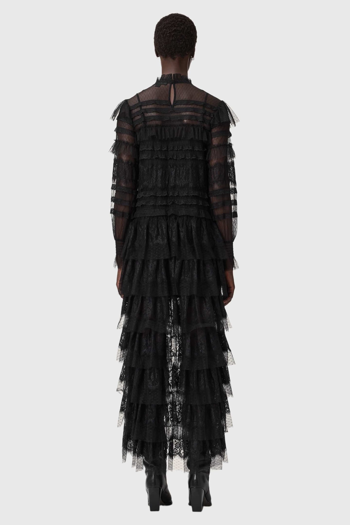 CAVARLY LS MAXI DRES LACE BLACK 4