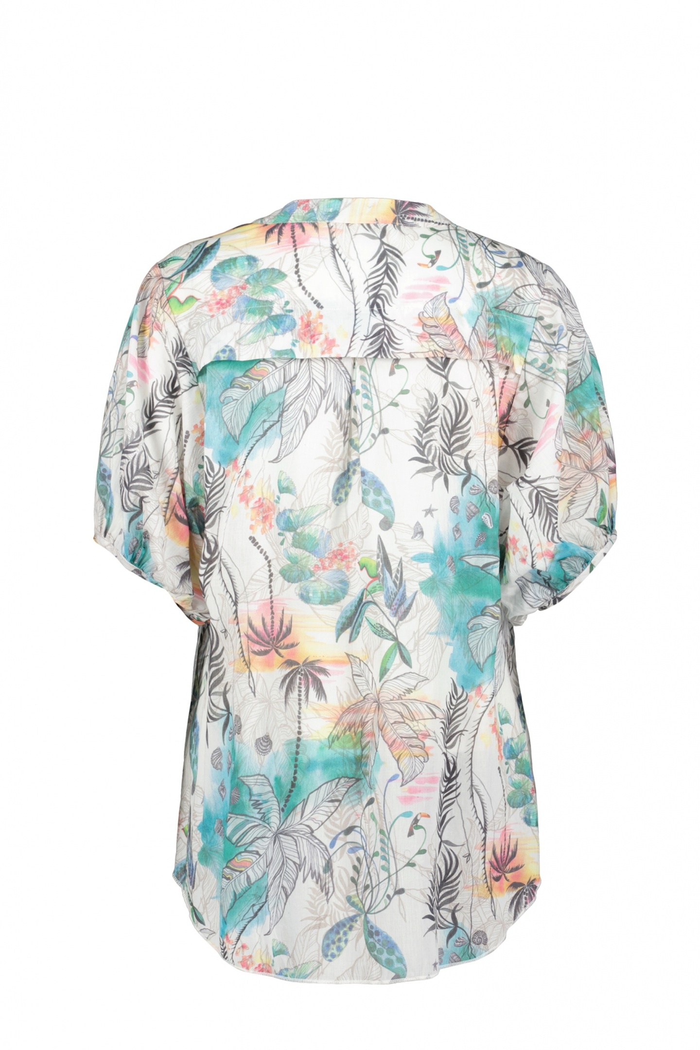 BLOUSE FLIRT IN OFFWHITE WITH PALM FESTIVAL PRINT 4