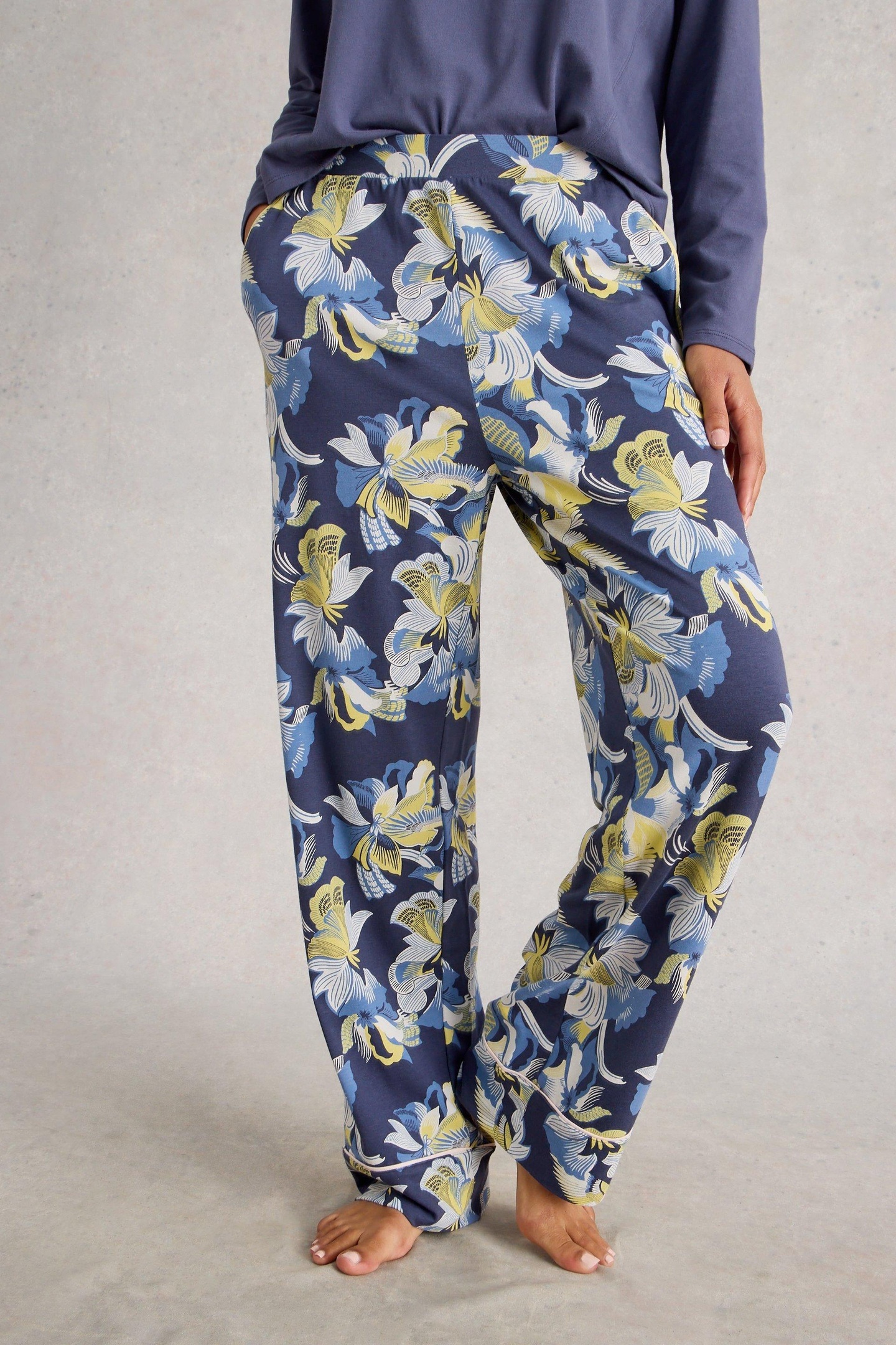 NINA JERSEY PJ BOTTOM PURPLE PRINT 1