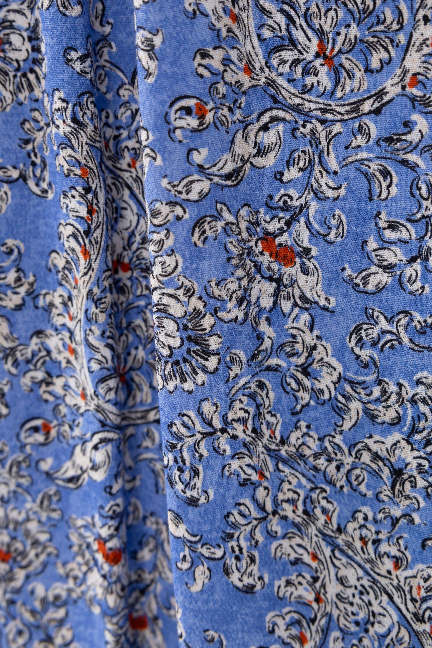 BLUE WRAP DRESS WITH FLORAL PAISLEY PRINT BLUE CERULEUM 8