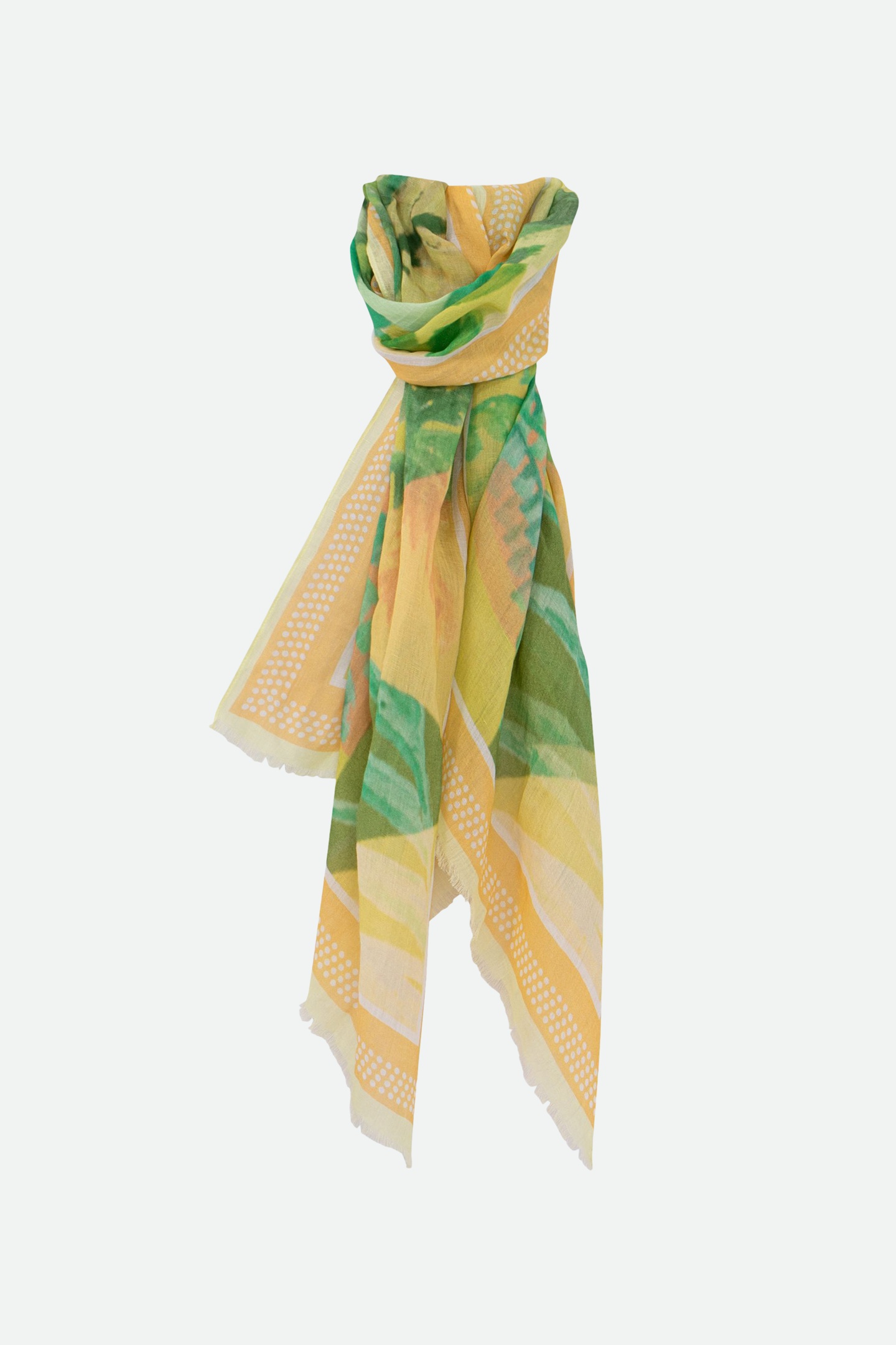 ANISSA - GREEN WATERCOLOUR OASIS SCARF 2