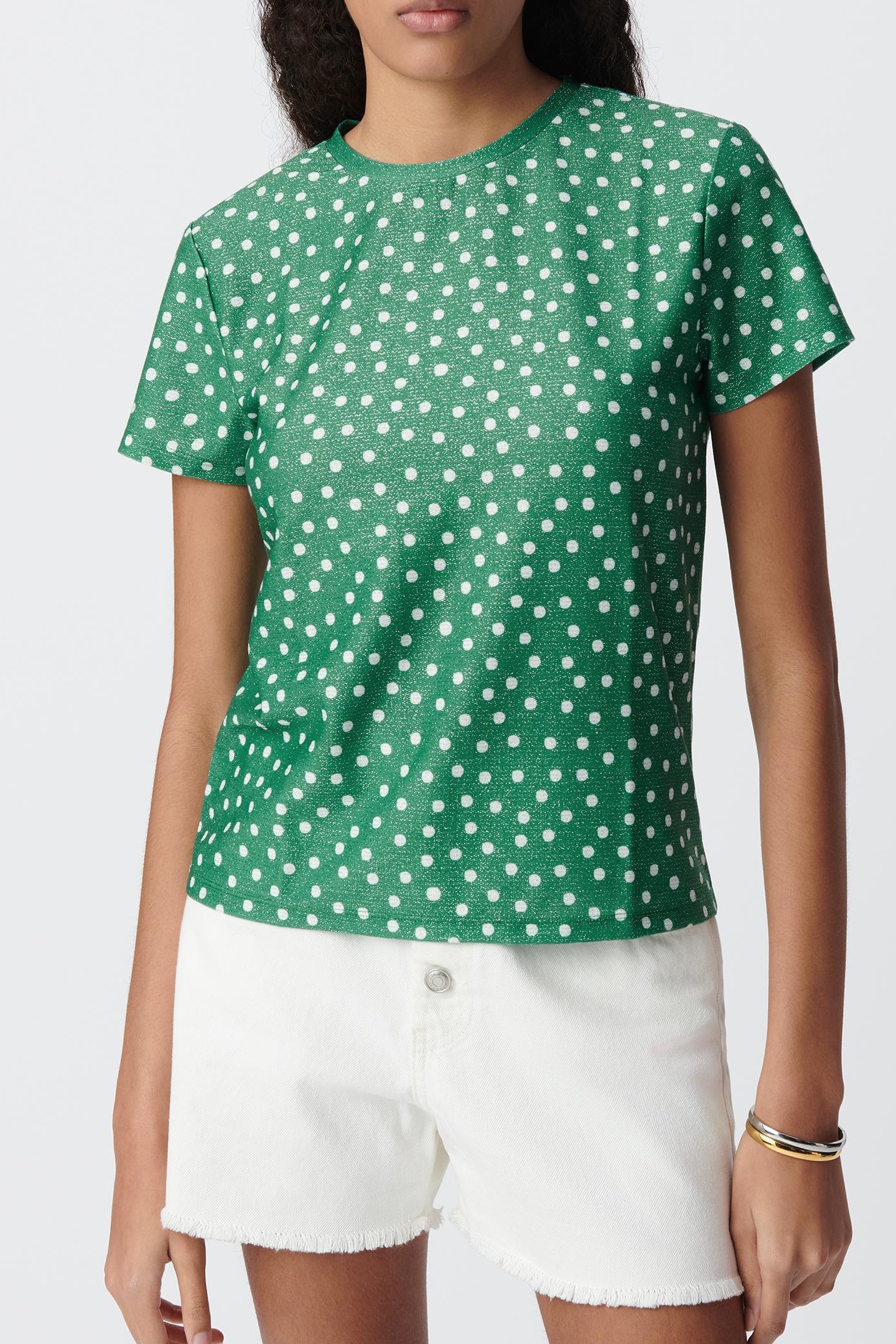 GREEN LUREX POLKA DOT TEE-SHIRT 2