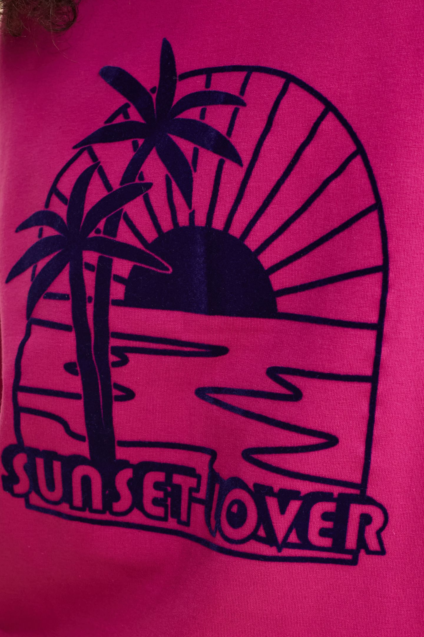 PINK FLOCKED VELOUR SUNSET SWEATSHIRT VIOLINE 7