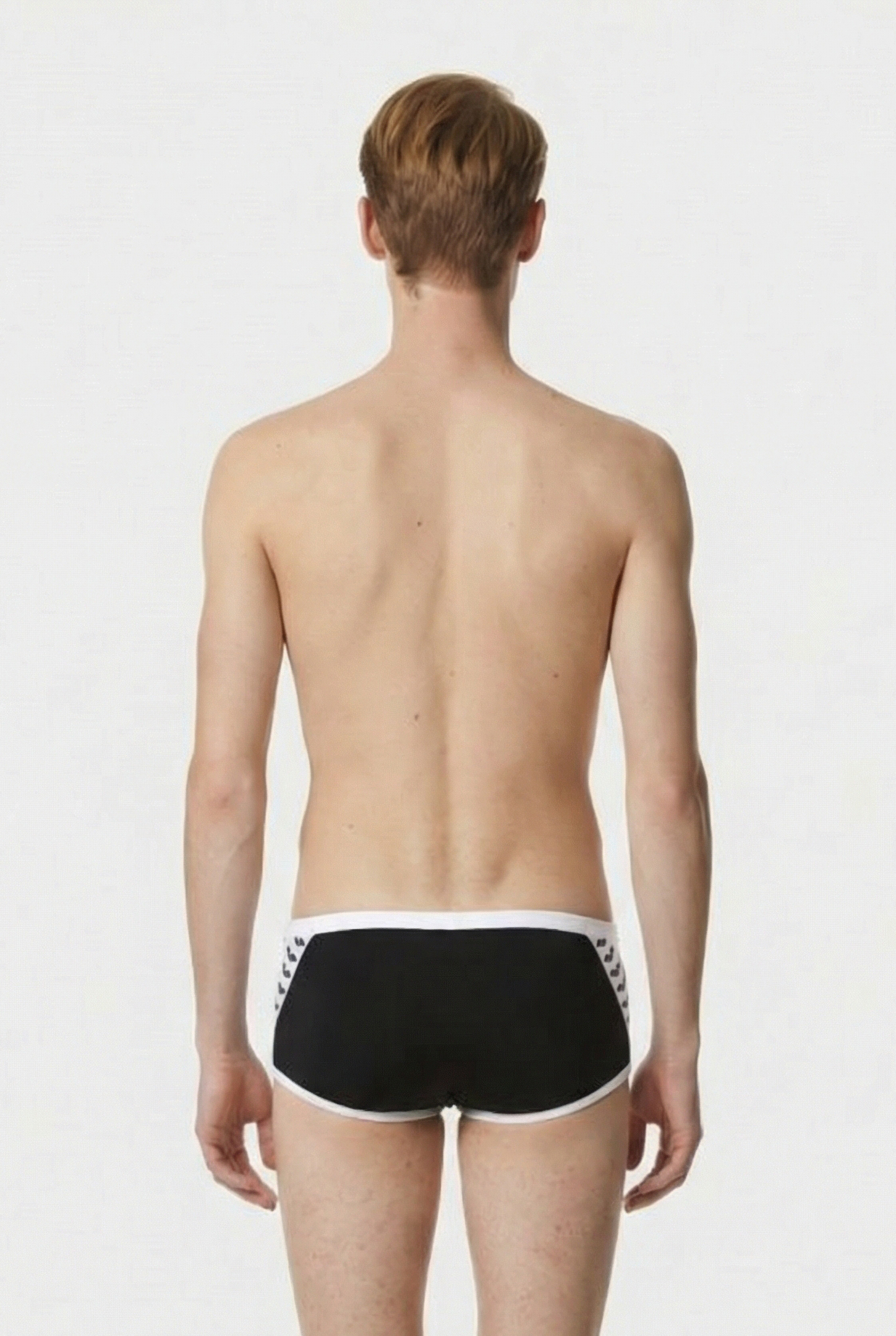 M TEAM STRIPE LOW WAIST SHORT BLACK WHITE 2