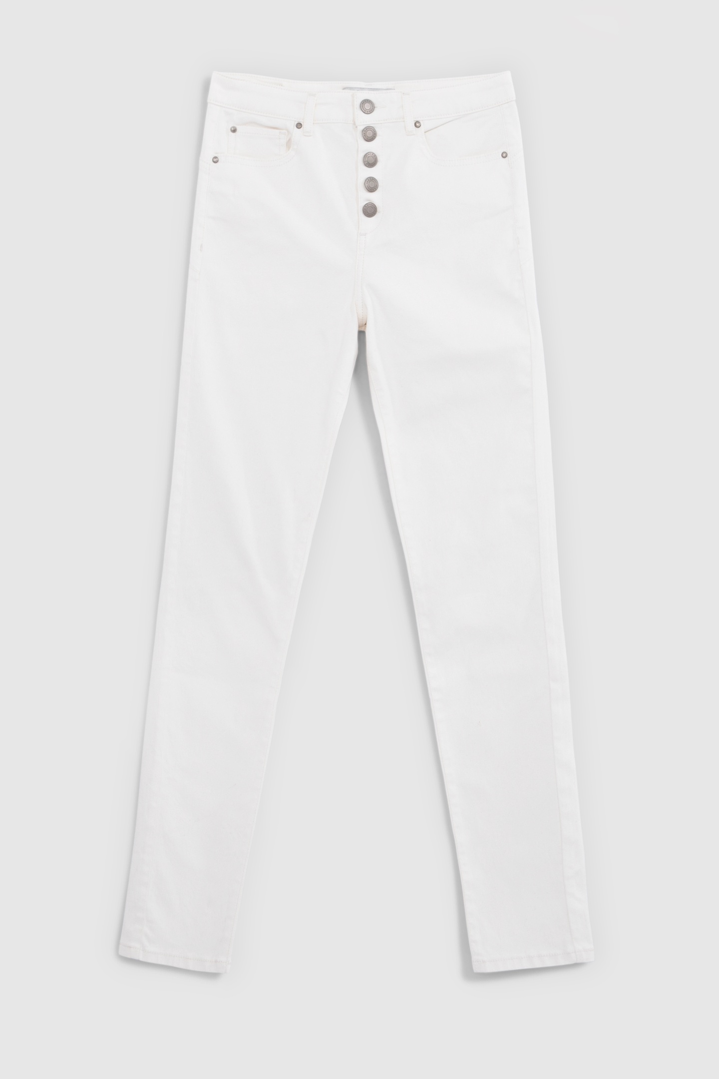 WHITE CROPPED JEANS WITH VISIBLE BUTTONS NINA 4