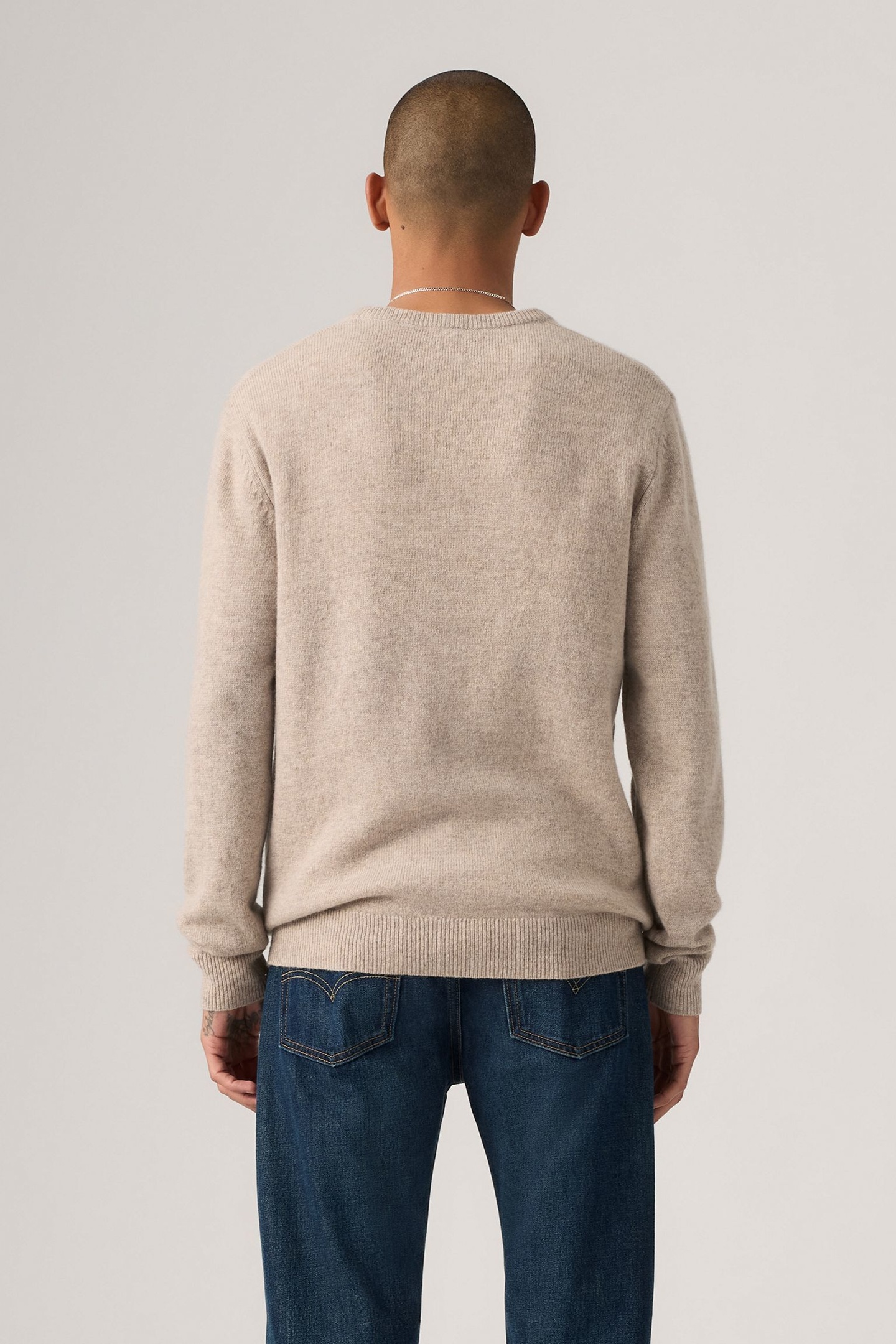 V NECK HM SWEATER FUNGI HEATHER 4