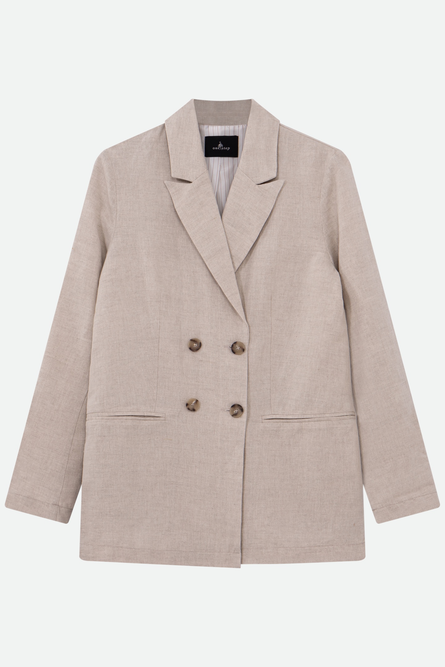 VITORIA - HEATHERED BEIGE SUIT JACKET IN LINEN AND COTTON 5