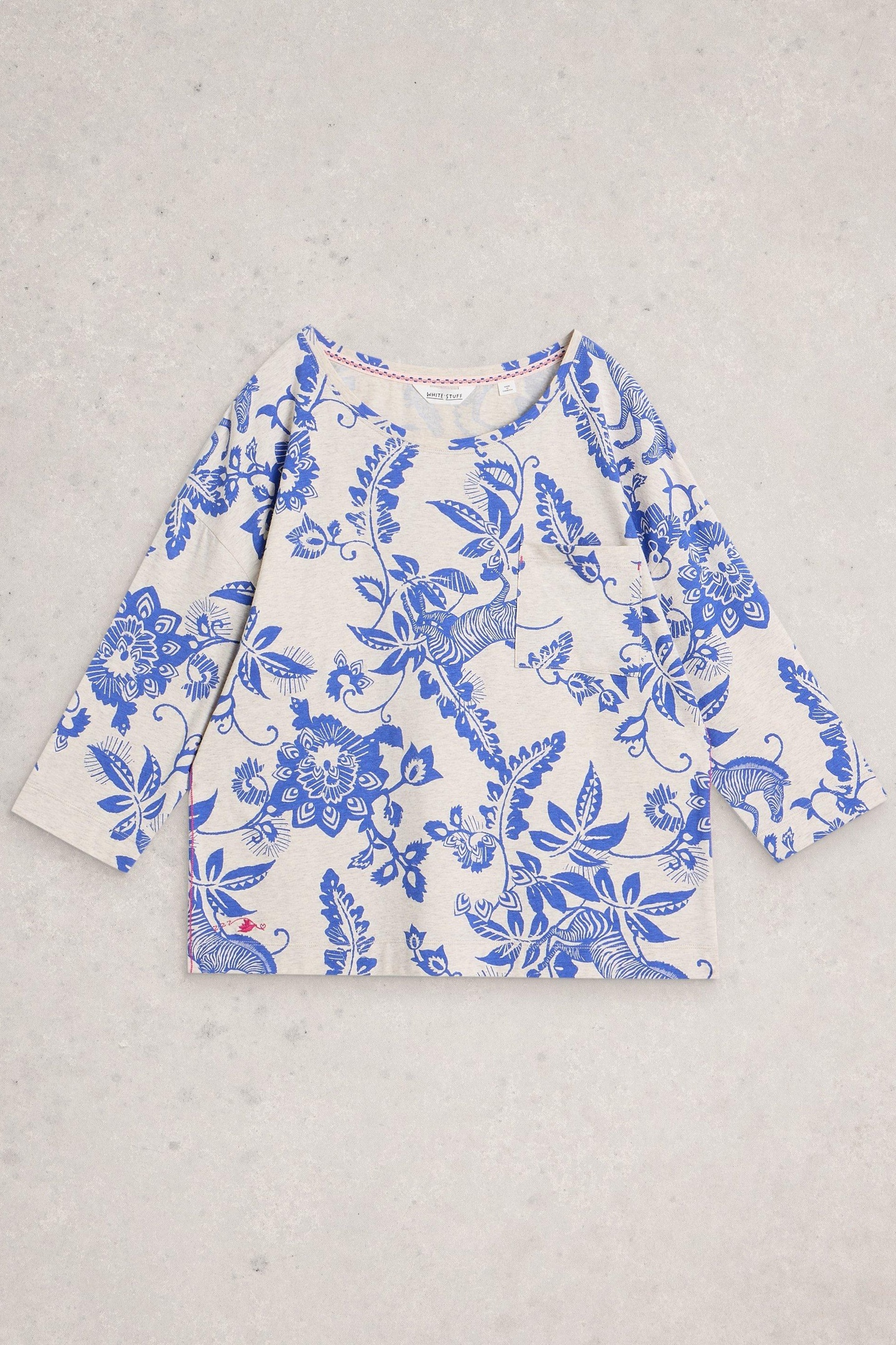 MIA PRINTED BOXY TEE NATURAL MULTI 3