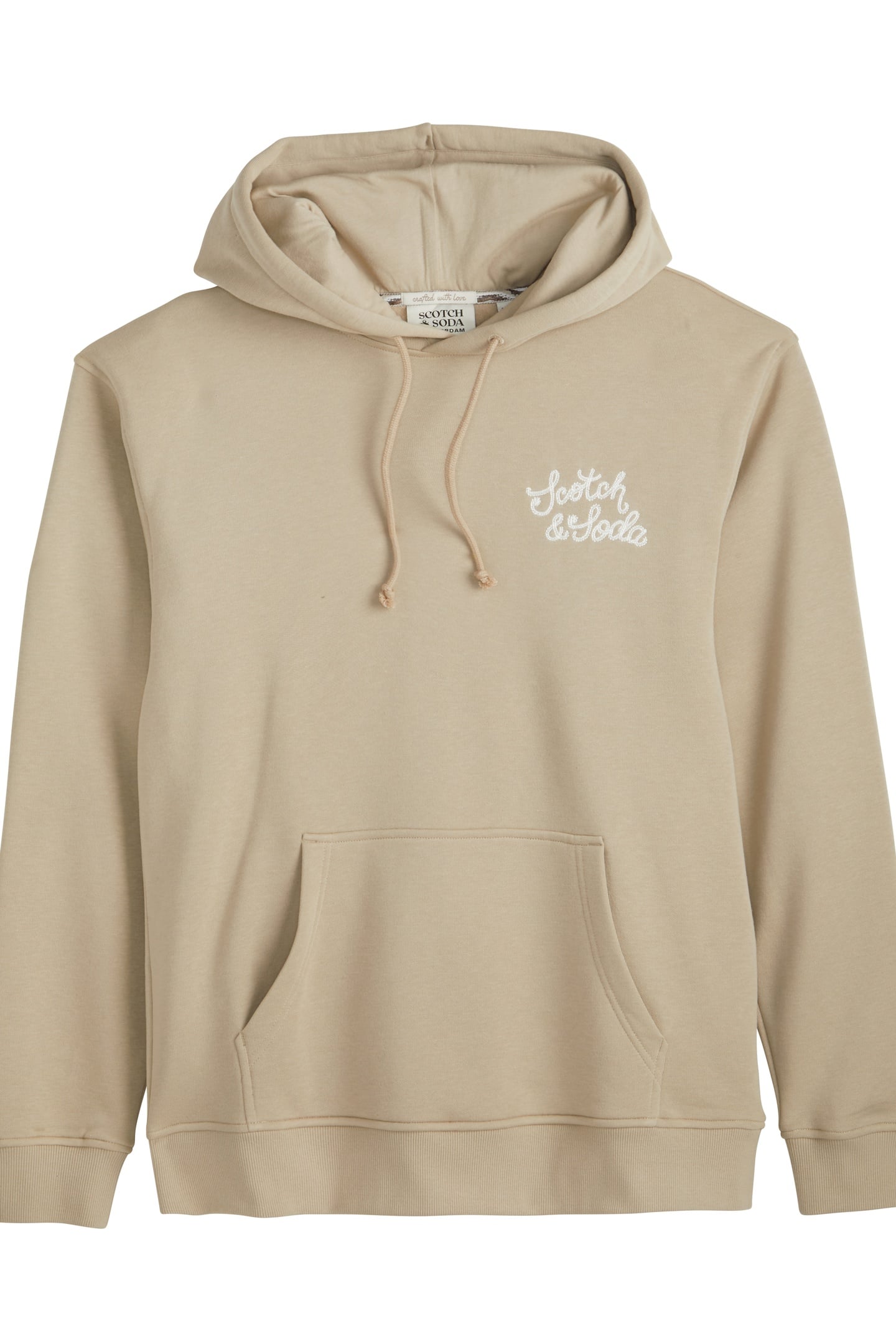 RELAXED FIT FLEECE GRAPHIC HOODIE TAUPE 1