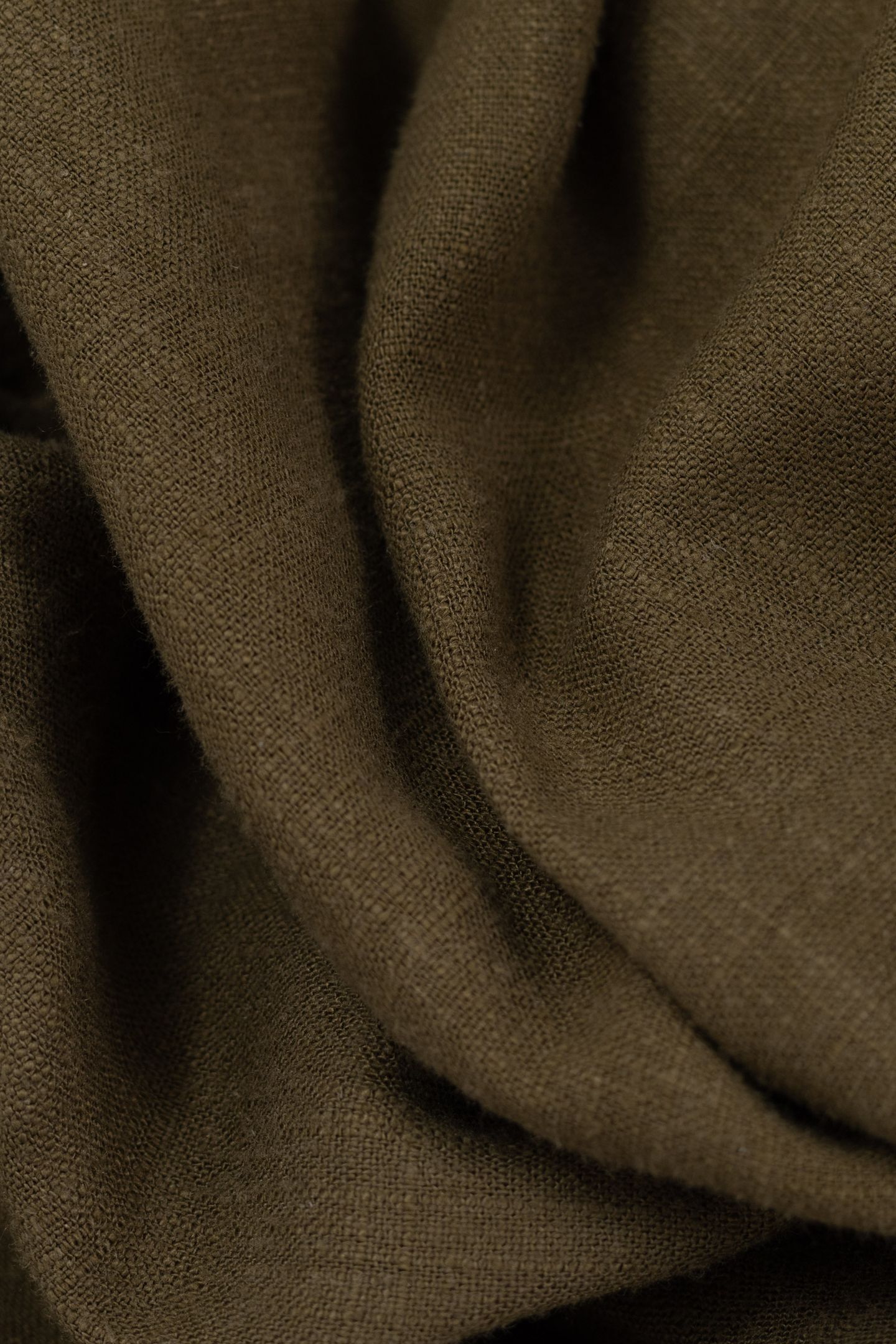 KHAKI LINEN BLEND BUTTONED MIDI DRESS KHAKI 6