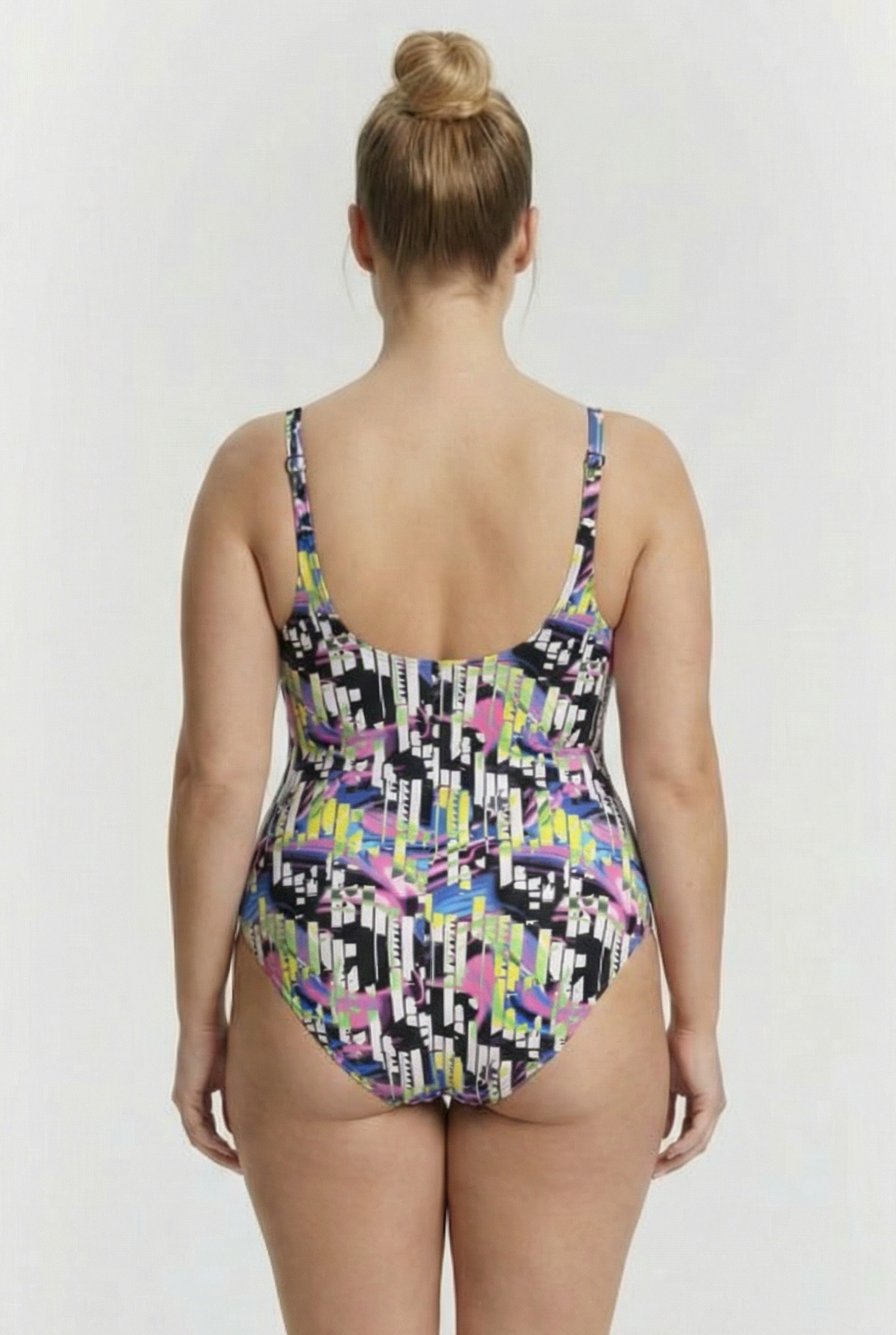 WOMEN'S BODYLIFT SWIMSUIT CAROLINA U BAC BLACK MULTI 2