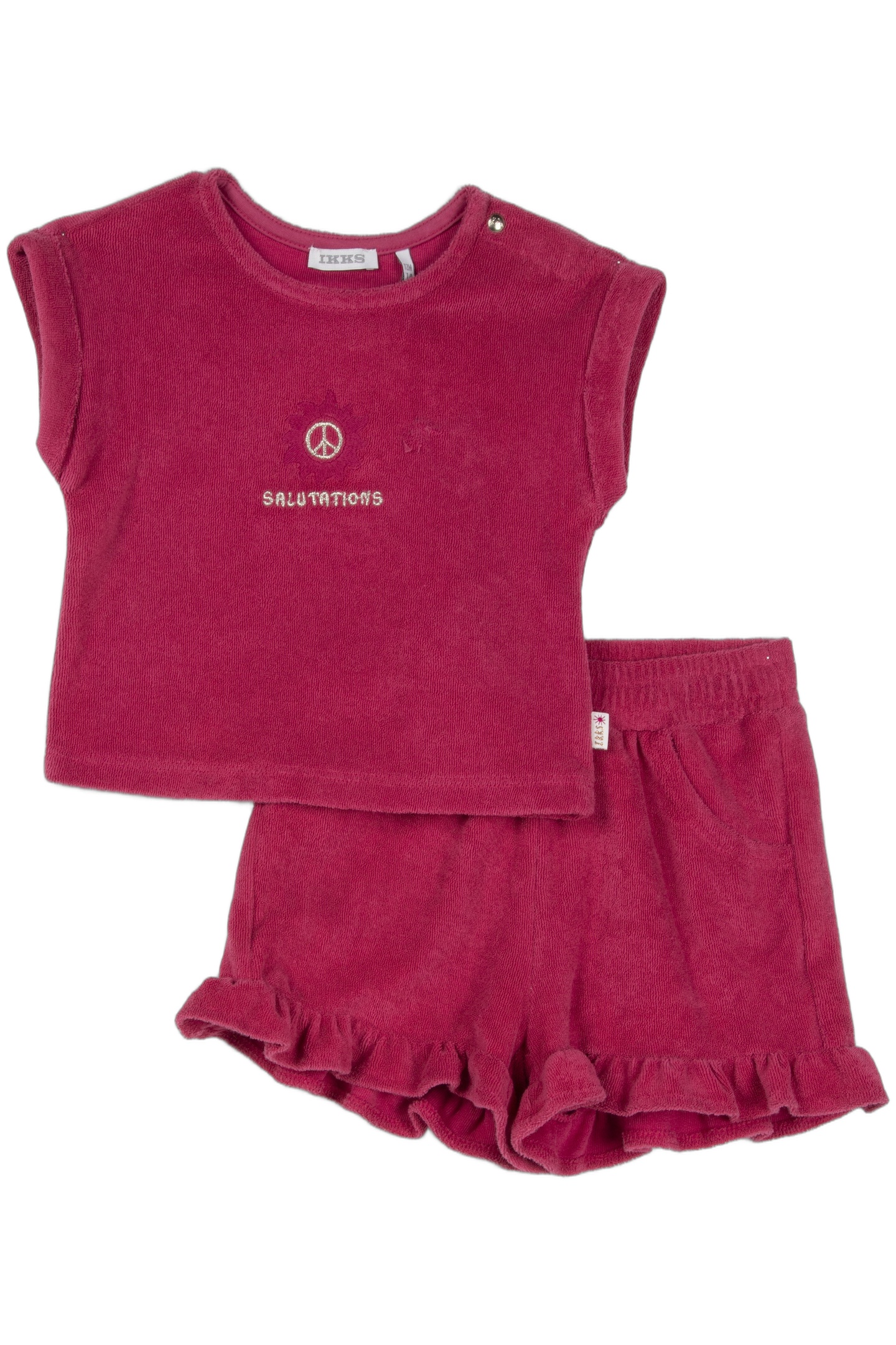 PINK TERRYCLOTH SHORTS AND T-SHIRT SET 1