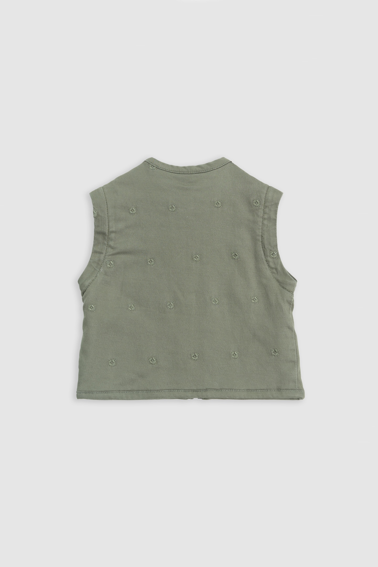 EMBROIDERED KHAKI JACKET WITH REMOVABLE SLEEVES 5