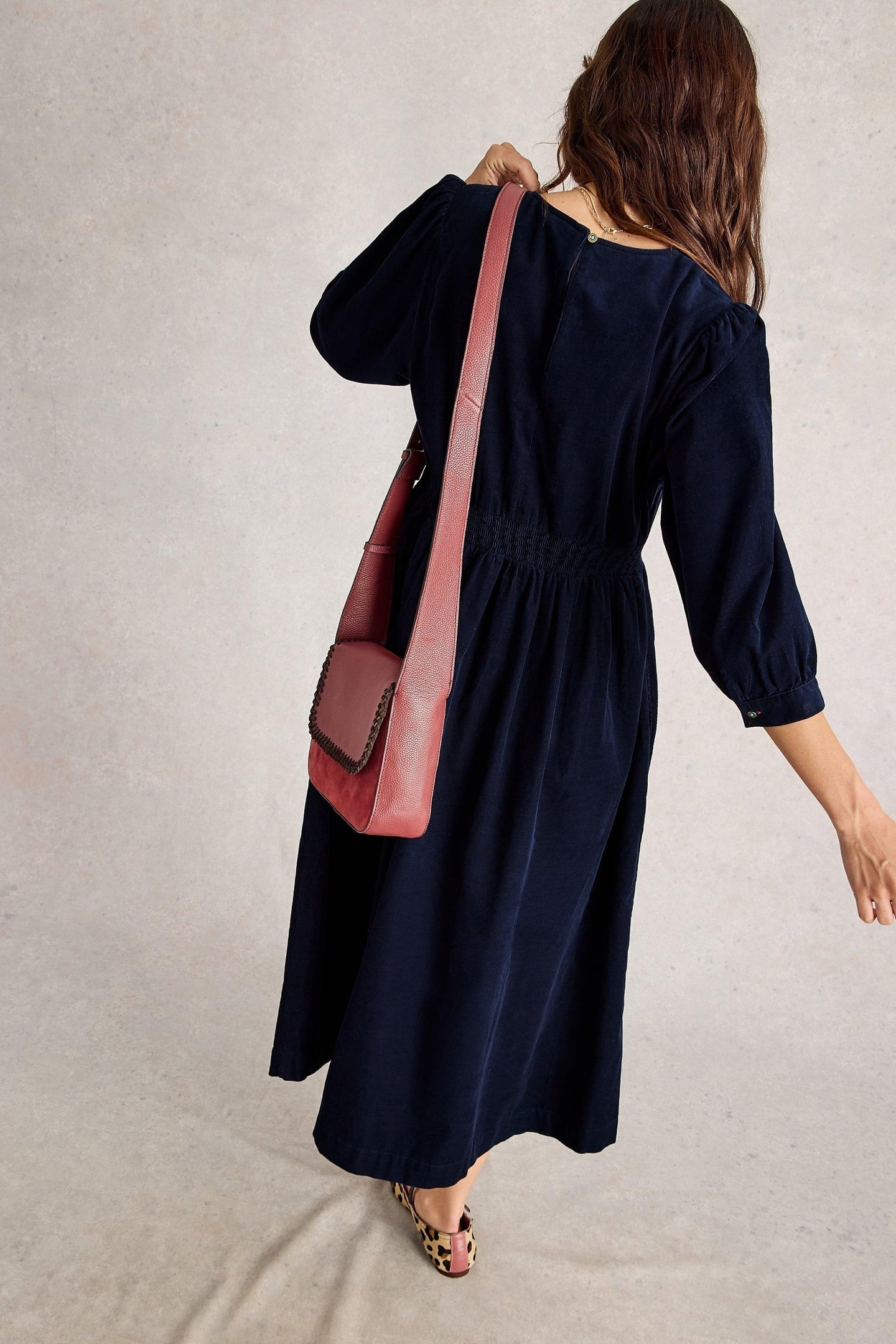 LUCY CORD DRESS DARK NAVY 2