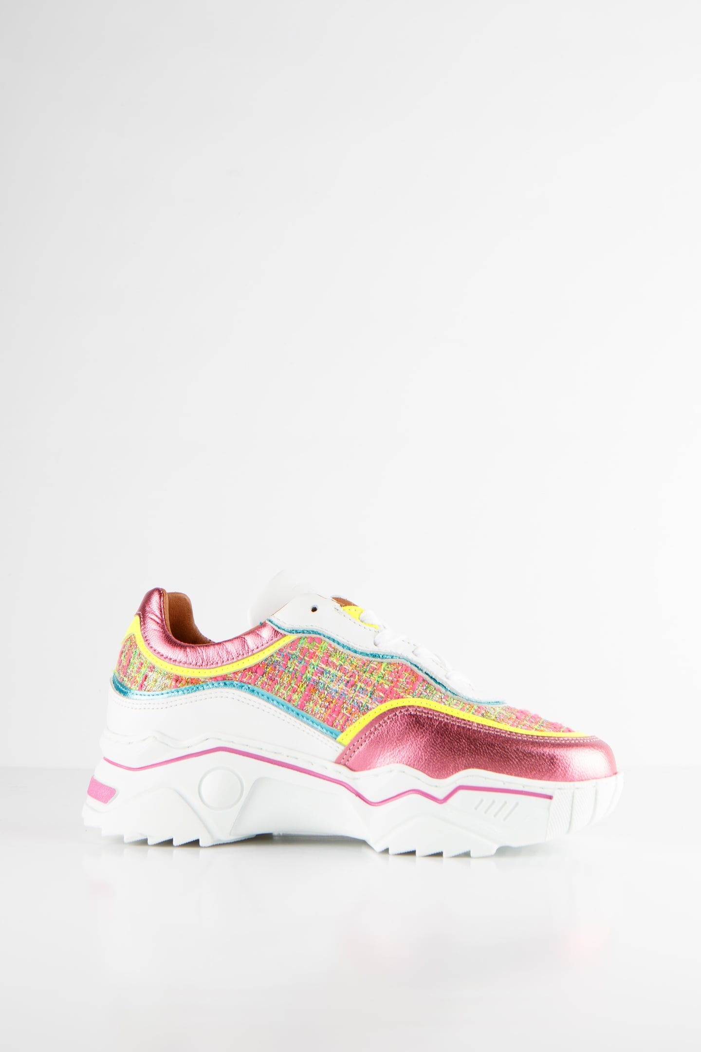 MOON TWEED SNEAKER PINK / YELLOW 1