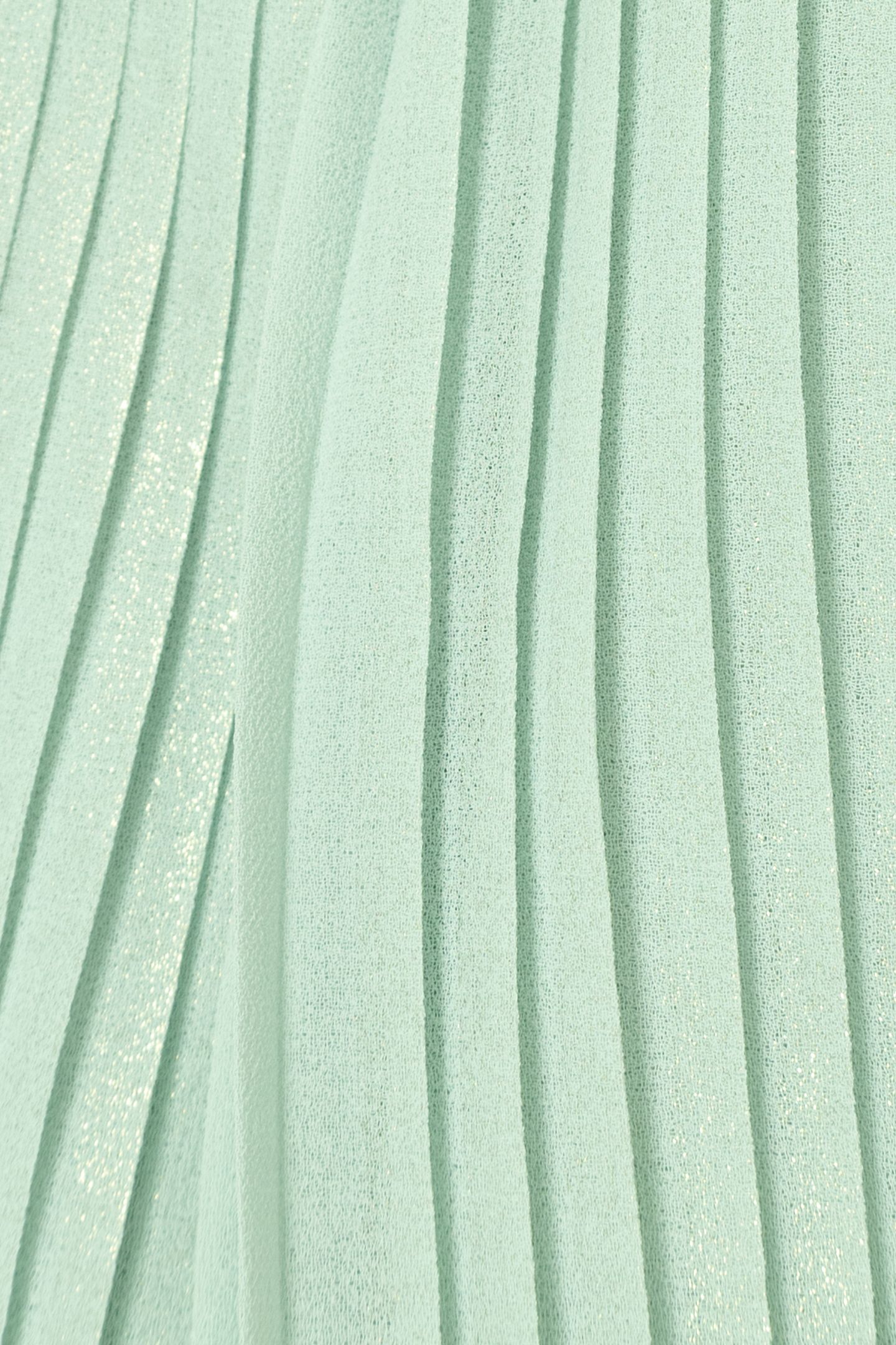 WATER-GREEN IRIDESCENT PLEATED RUFFLED DRESS 9