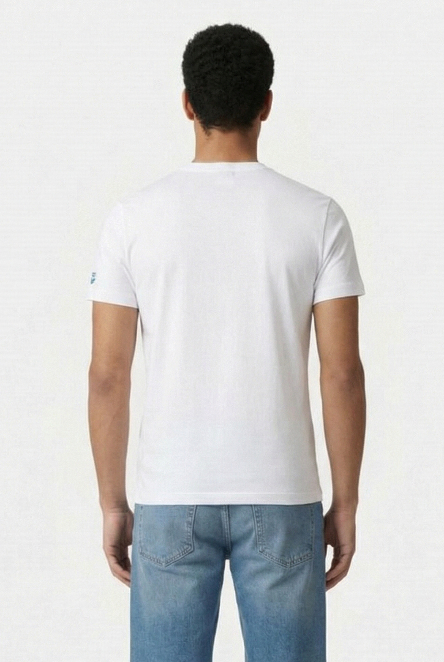 MEN'S T-SHIRT SOLID COTTON WHITE-WATER MONOGRAM 2